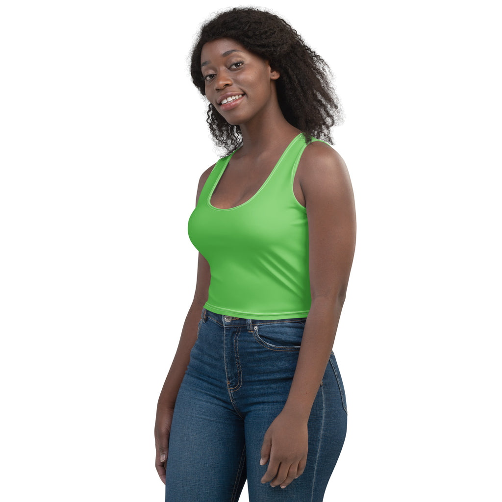 Women's Green Buttery Soft Crop Top- Quick-Drying UPF 50+ Stretch Top
