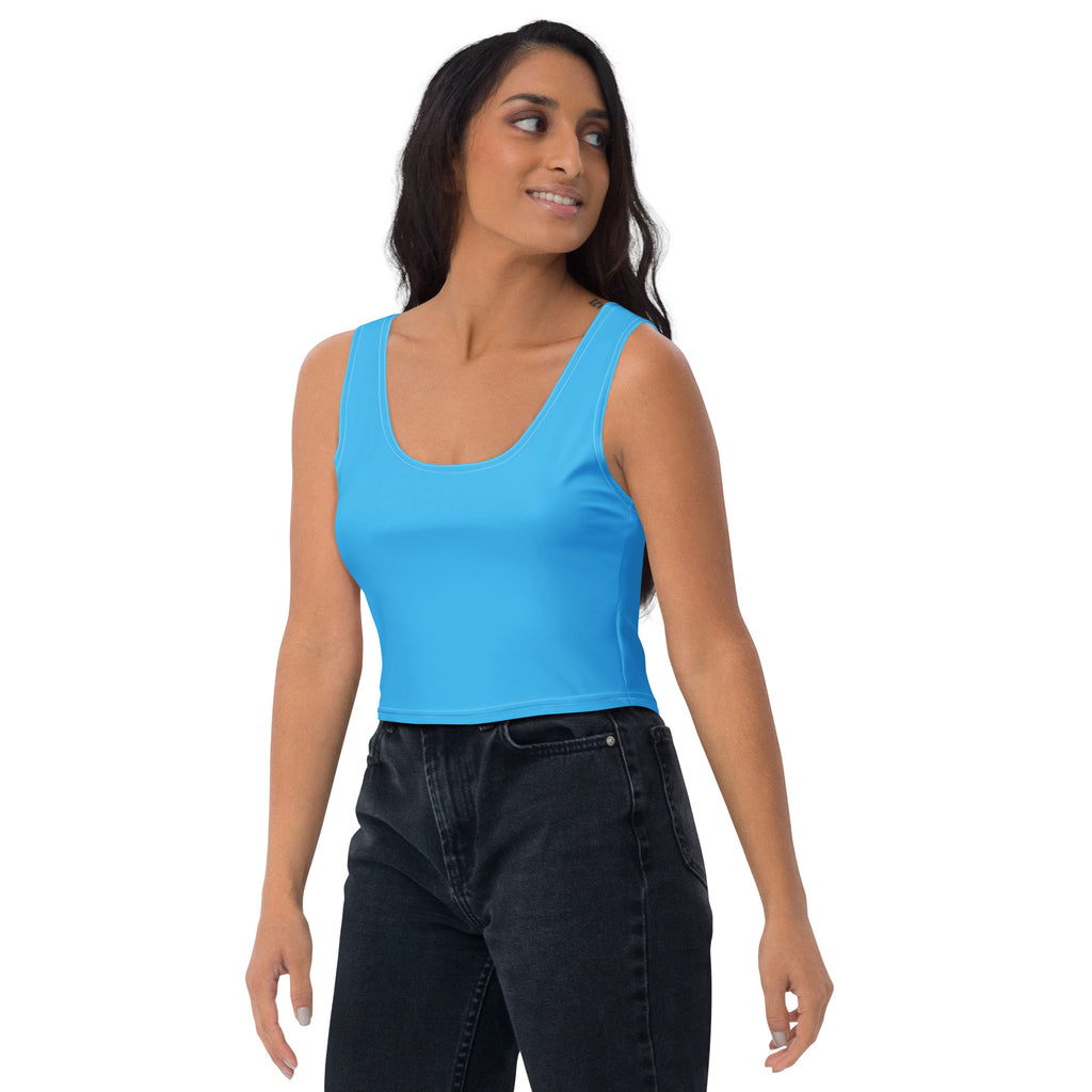 Women's Light Blue Buttery Soft Crop Top- Quick-Drying UPF 50+ Stretch Top