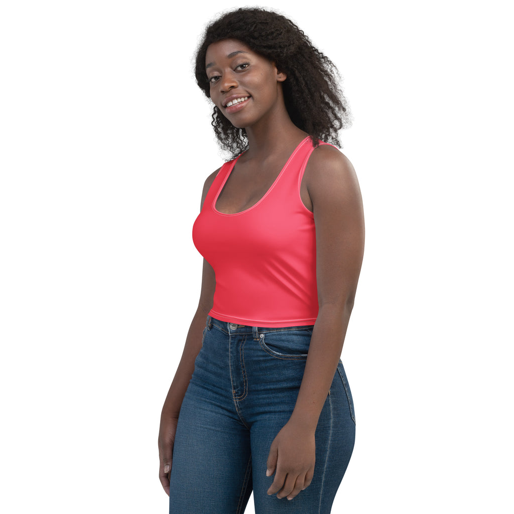 Women's Bright Pink Buttery Soft Crop Top- Quick-Drying UPF 50+ Stretch Top