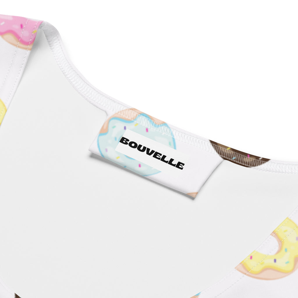 Women's Colorful Donuts Buttery Soft Crop Top- Quick-Drying UPF 50+ Stretch Top