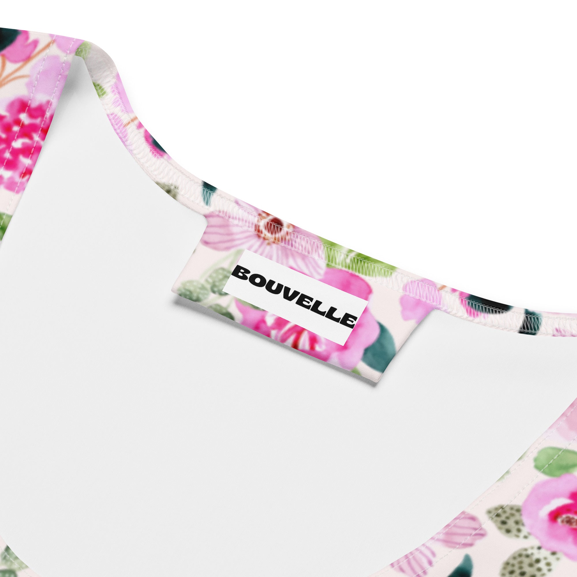 Women's Pink Watercolor Flowers Buttery Soft Crop Top- Quick-Drying UPF 50+ Stretch Top
