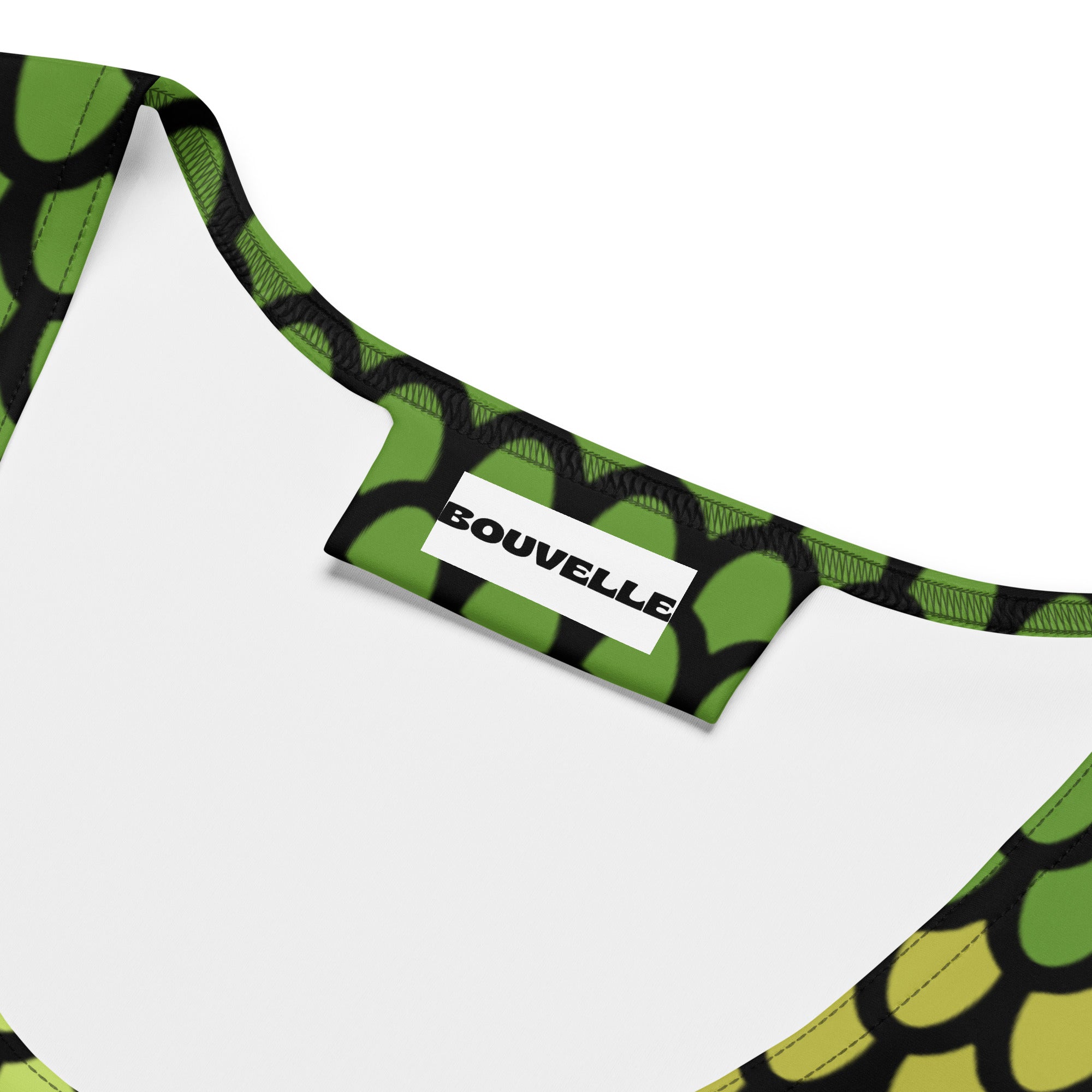 Women's Green Snake Scales Buttery Soft Crop Top- Quick-Drying UPF 50+ Stretch Top