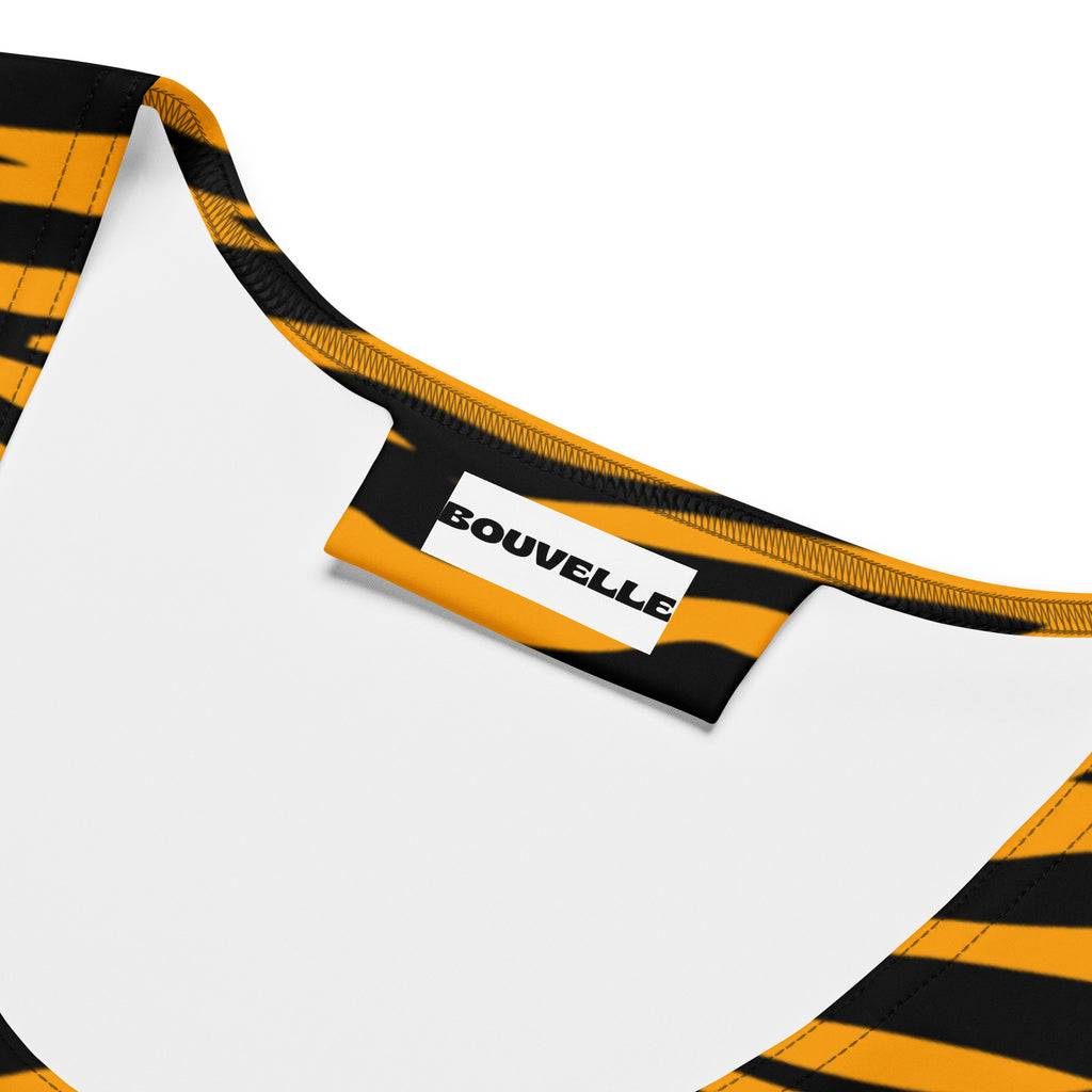 Women's Tiger Print Buttery Soft Crop Top- Quick-Drying UPF 50+ Stretch Top