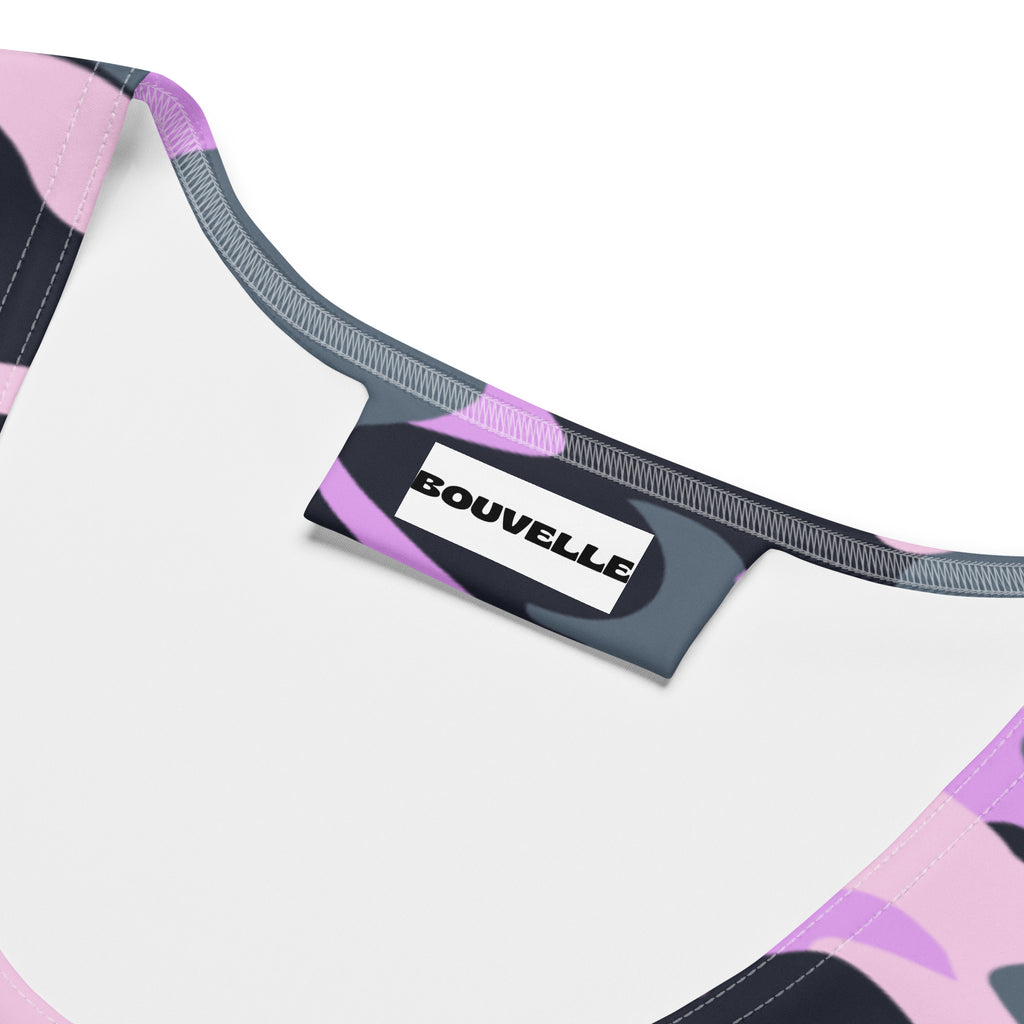 Women's Purple Camouflage Buttery Soft Crop Top- Quick-Drying UPF 50+ Stretch Top