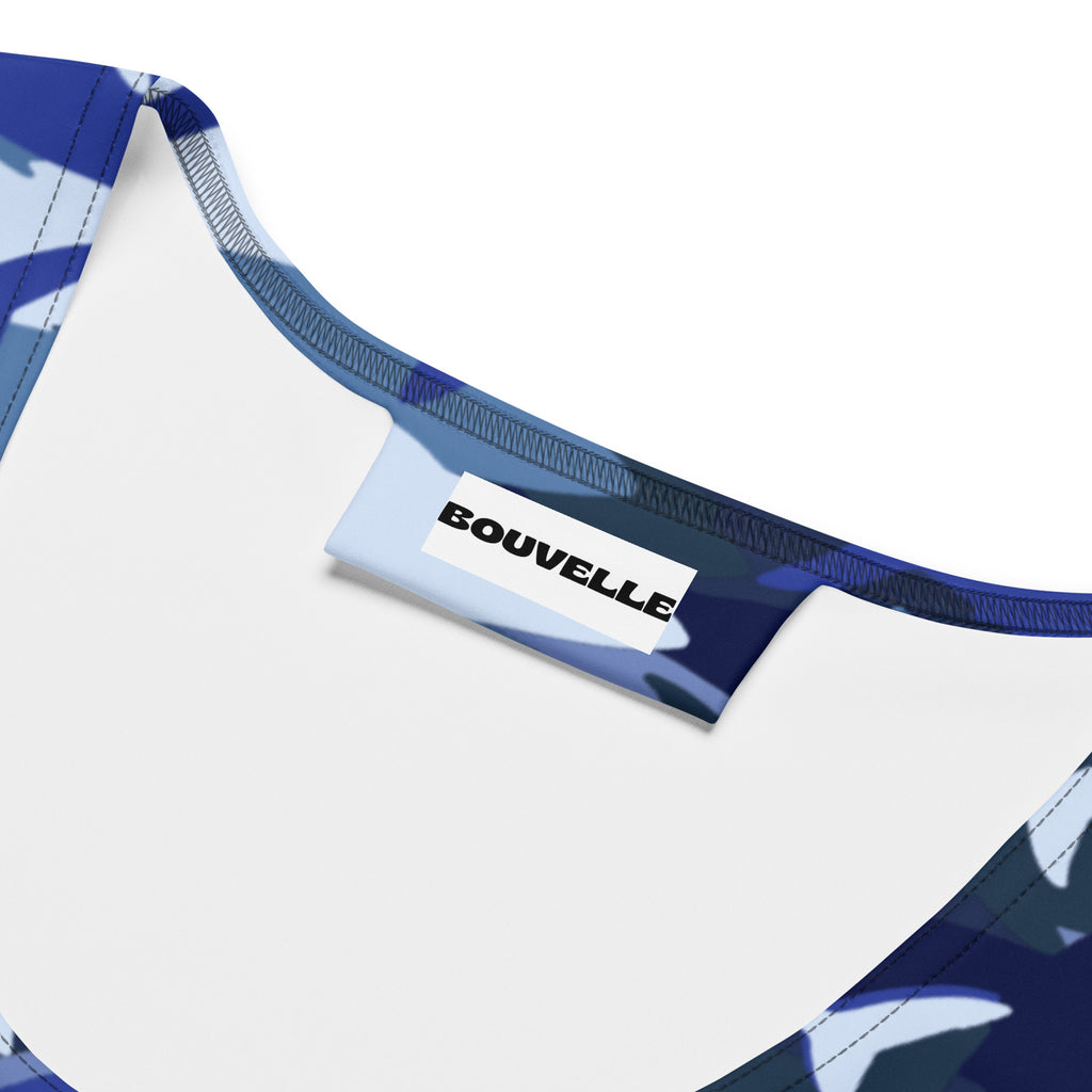 Women's Blue Shark Camouflage Buttery Soft Crop Top- Quick-Drying UPF 50+ Stretch Top