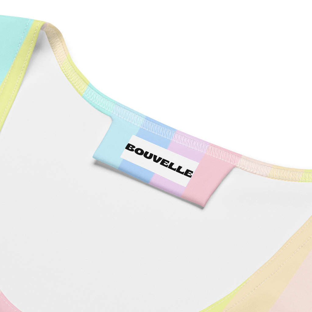 Women's Pastel Stripe Buttery Soft Crop Top- Quick-Drying UPF 50+ Stretch Top