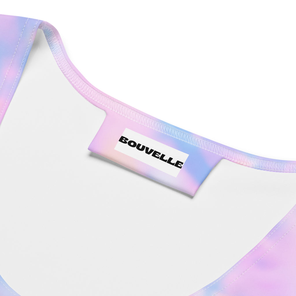 Women's Pastel Watercolor Buttery Soft Crop Top- Quick-Drying UPF 50+ Stretch Top