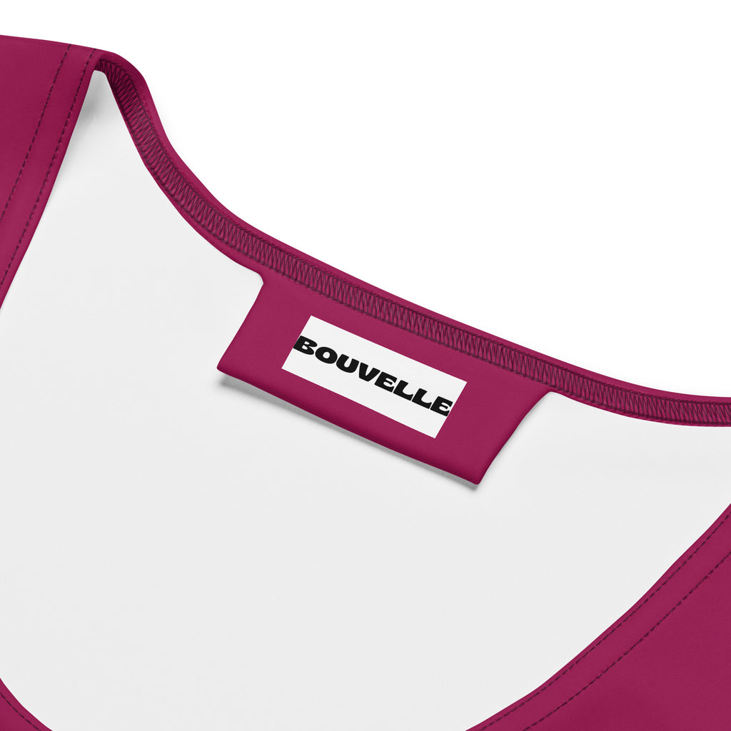 Women's Berry Red Buttery Soft Crop Top- Quick-Drying UPF 50+ Stretch Top