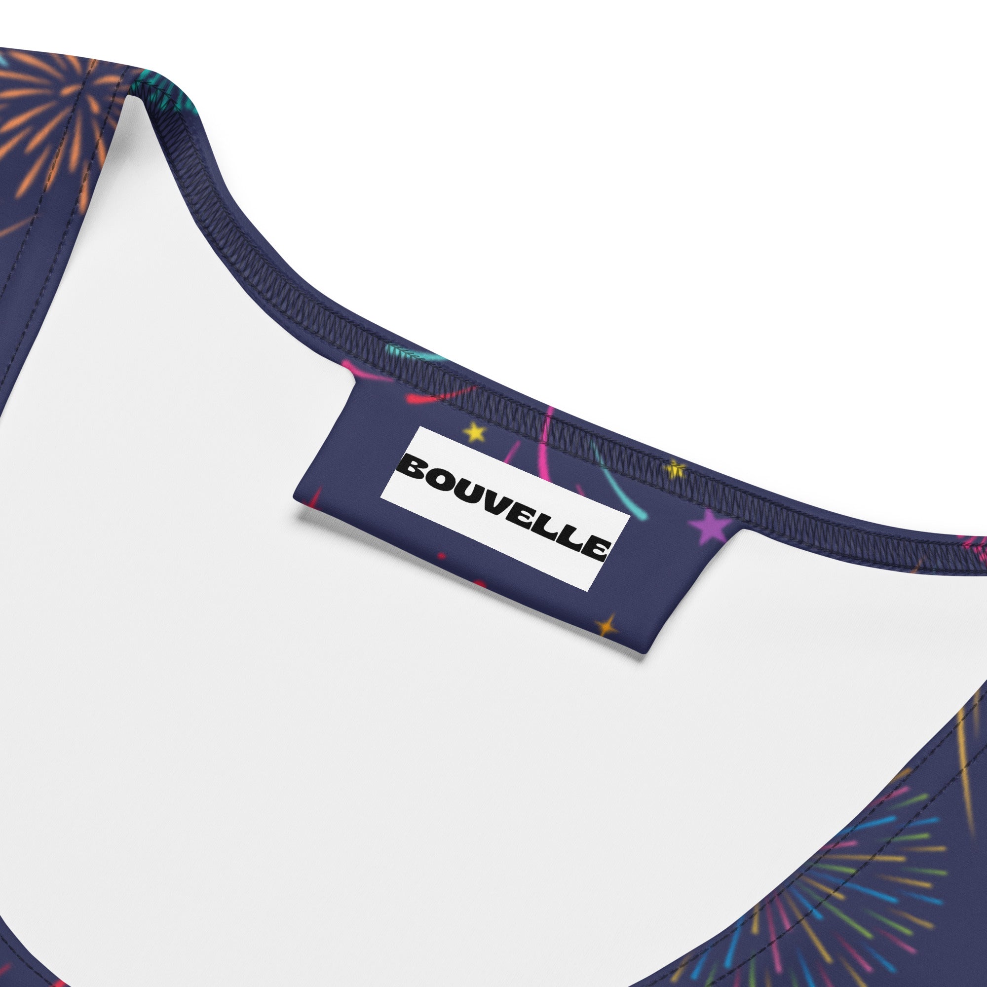 Women's Colorful Fireworks 4th of July Buttery Soft Crop Top- Quick-Drying UPF 50+ Stretch Top
