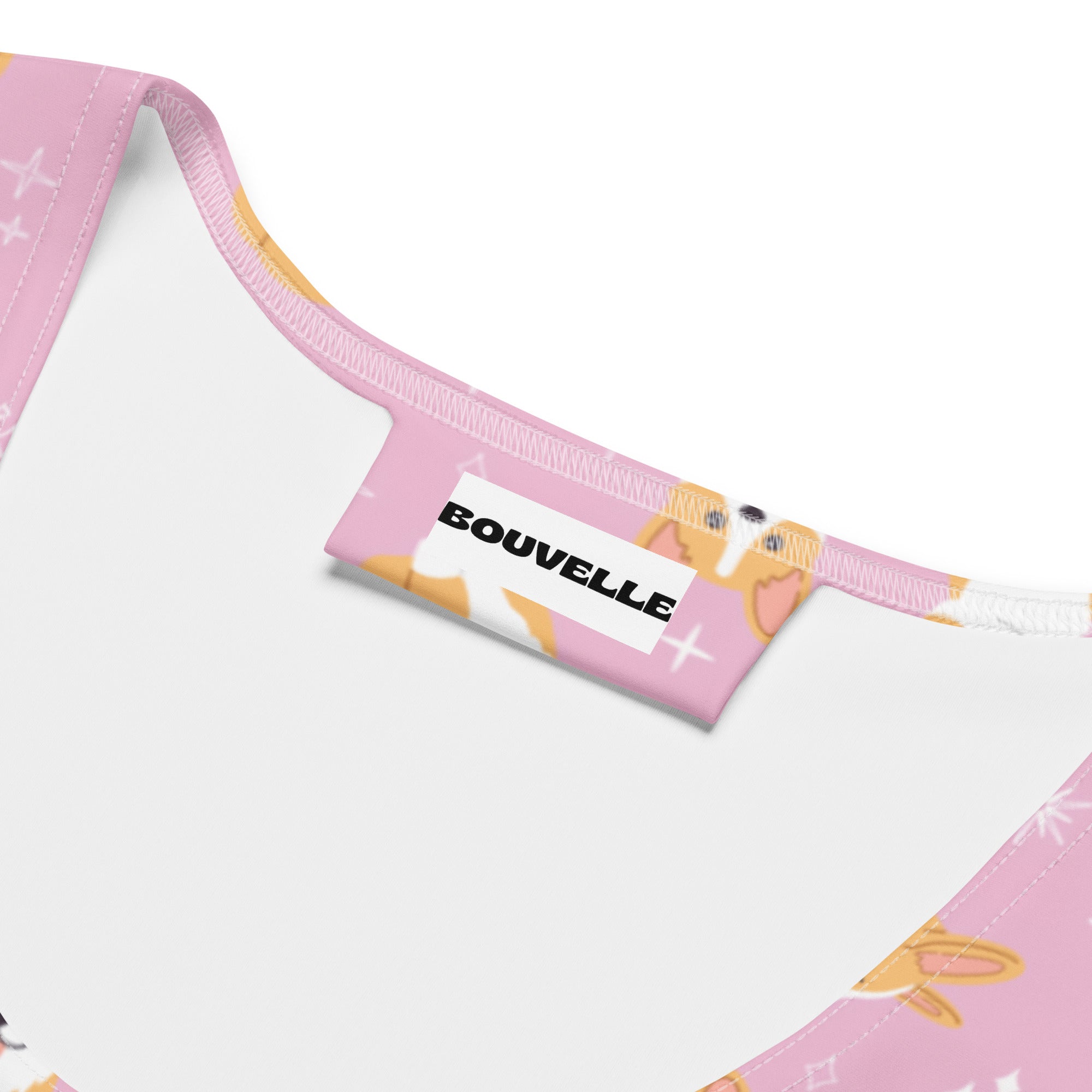 Women's Pink Corgi Dog Buttery Soft Crop Top- Quick-Drying UPF 50+ Stretch Top