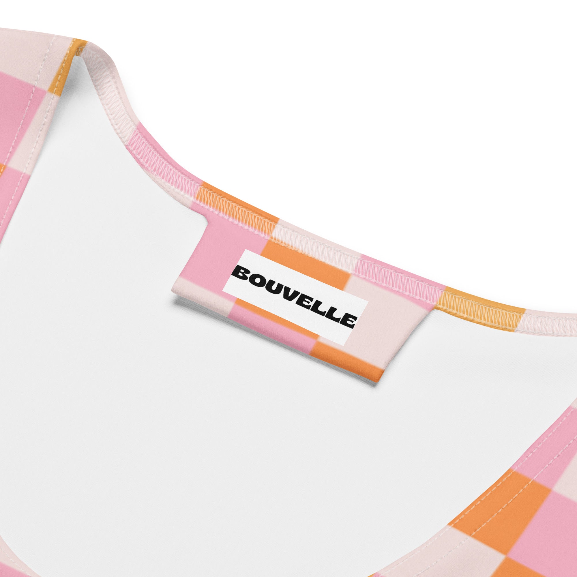 Women's Sunset Gingham Checkered Buttery Soft Crop Top- Quick-Drying UPF 50+ Stretch Top