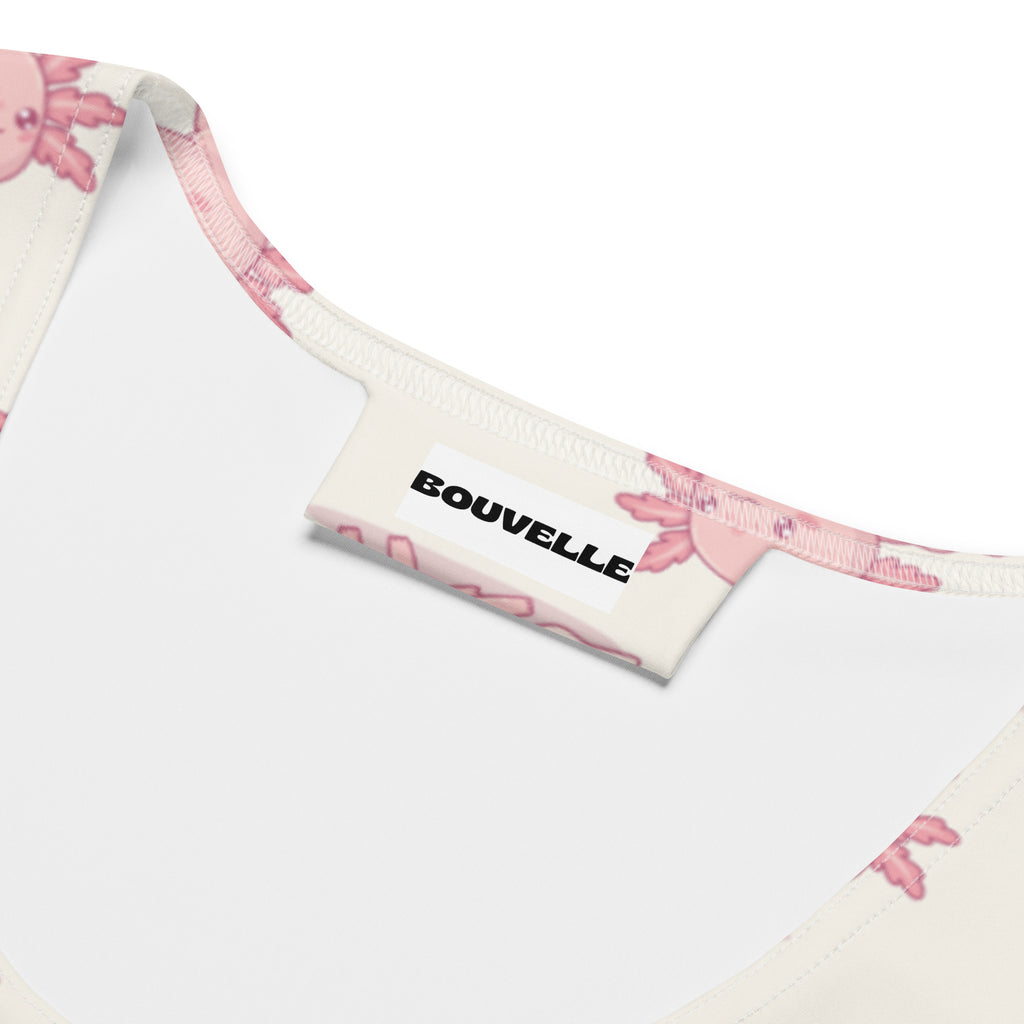 Women's Pink Axolotl Buttery Soft Crop Top- Quick-Drying UPF 50+ Stretch Top