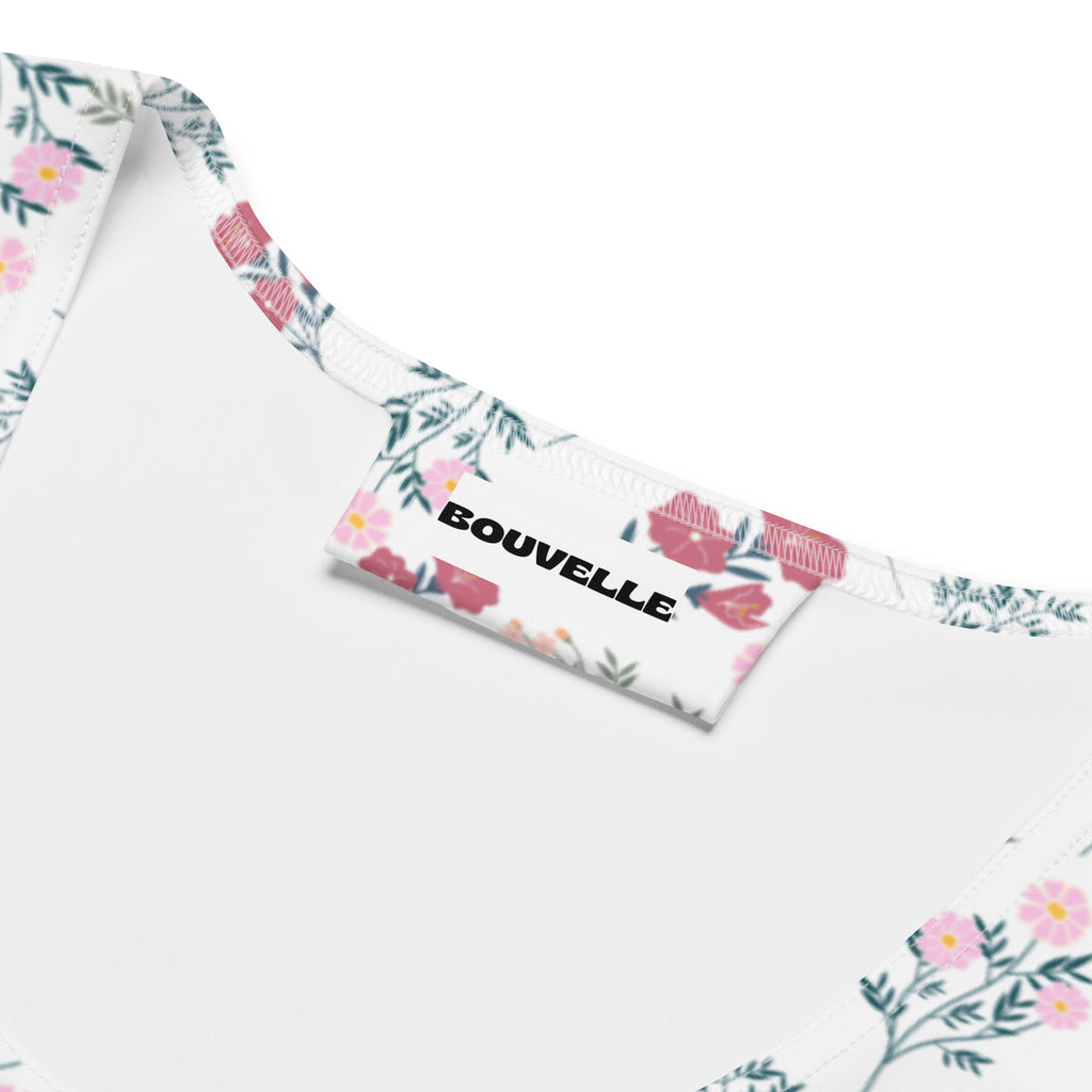 Women's Floral Buttery Soft Crop Top- Quick-Drying UPF 50+ Stretch Top