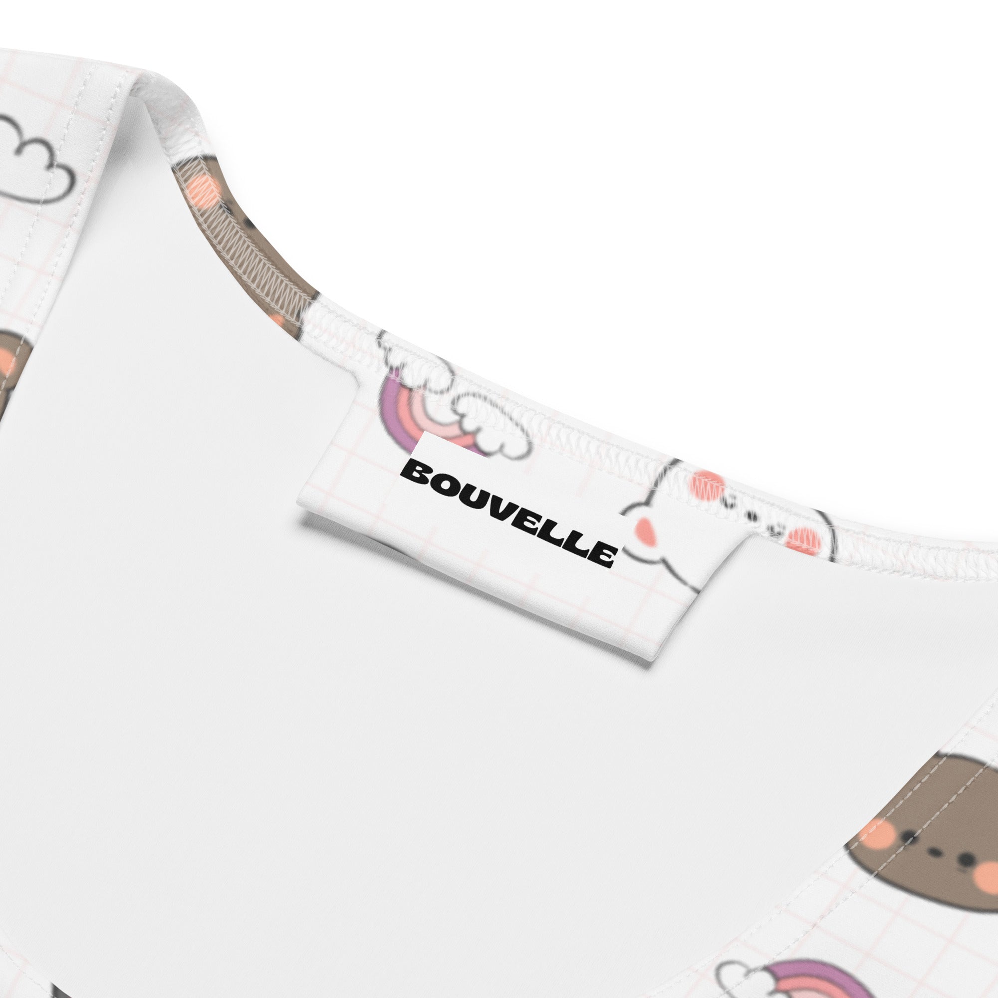 Women's Kawaii Bear Buttery Soft Crop Top- Quick-Drying UPF 50+ Stretch Top