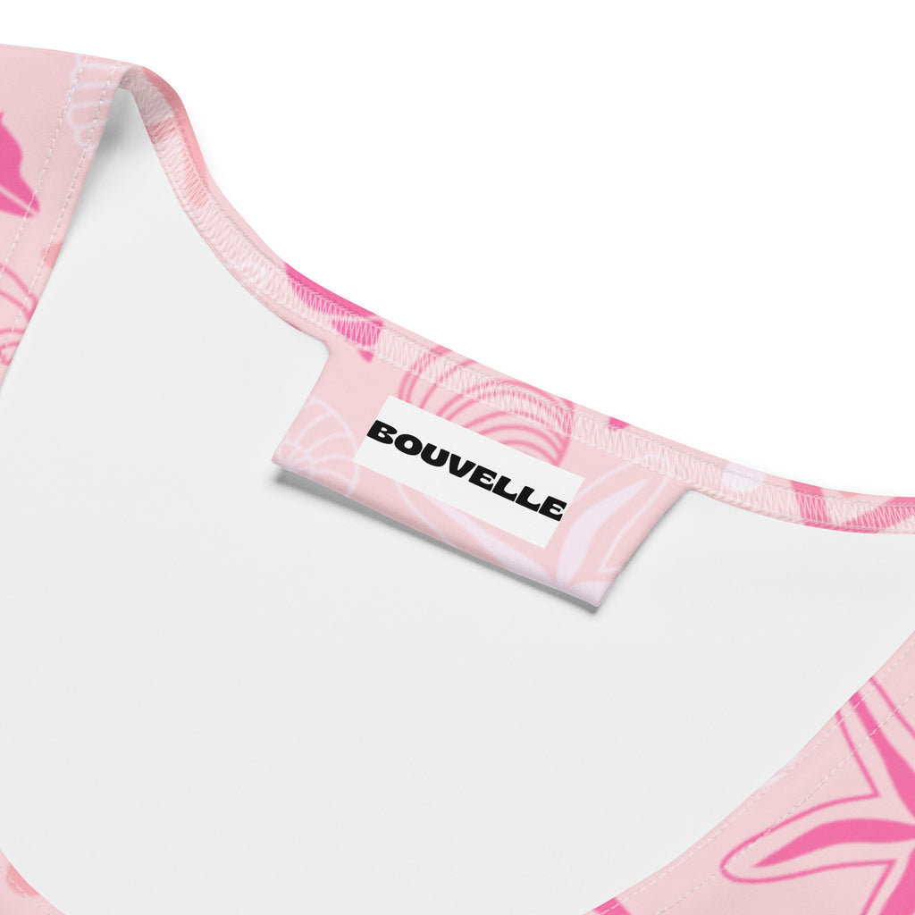 Women's Pink Starfish & Shells Buttery Soft Crop Top- Quick-Drying UPF 50+ Stretch Top