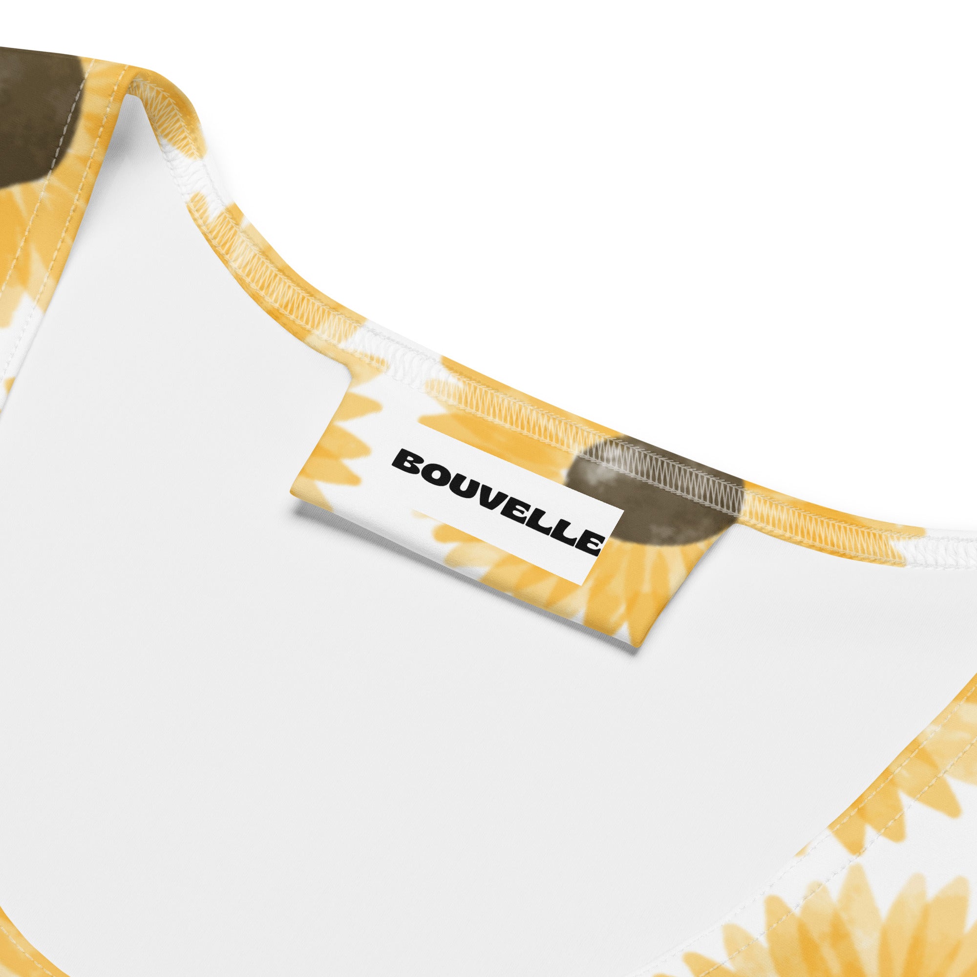 Women's Watercolor Sunflower Buttery Soft Crop Top- Quick-Drying UPF 50+ Stretch Top