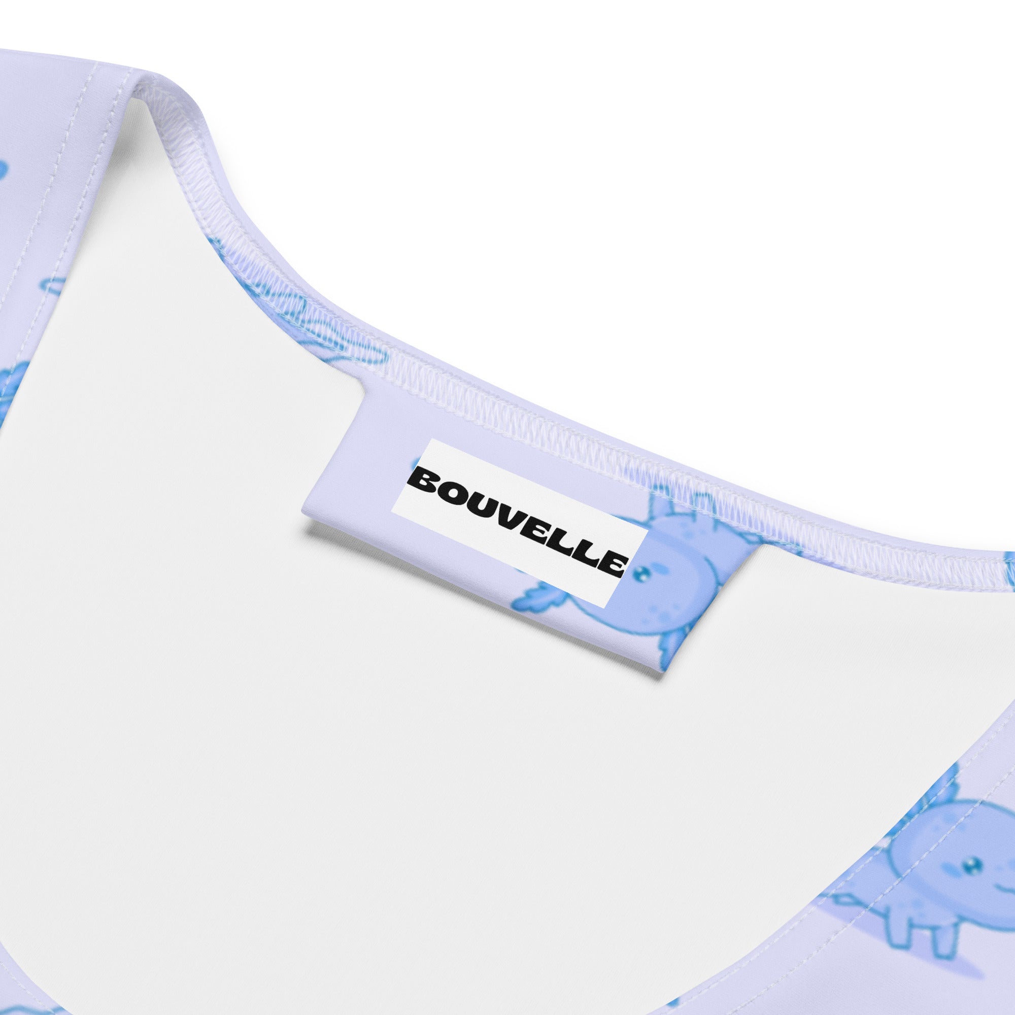 Women's Blue Axolotl Buttery Soft Crop Top- Quick-Drying UPF 50+ Stretch Top