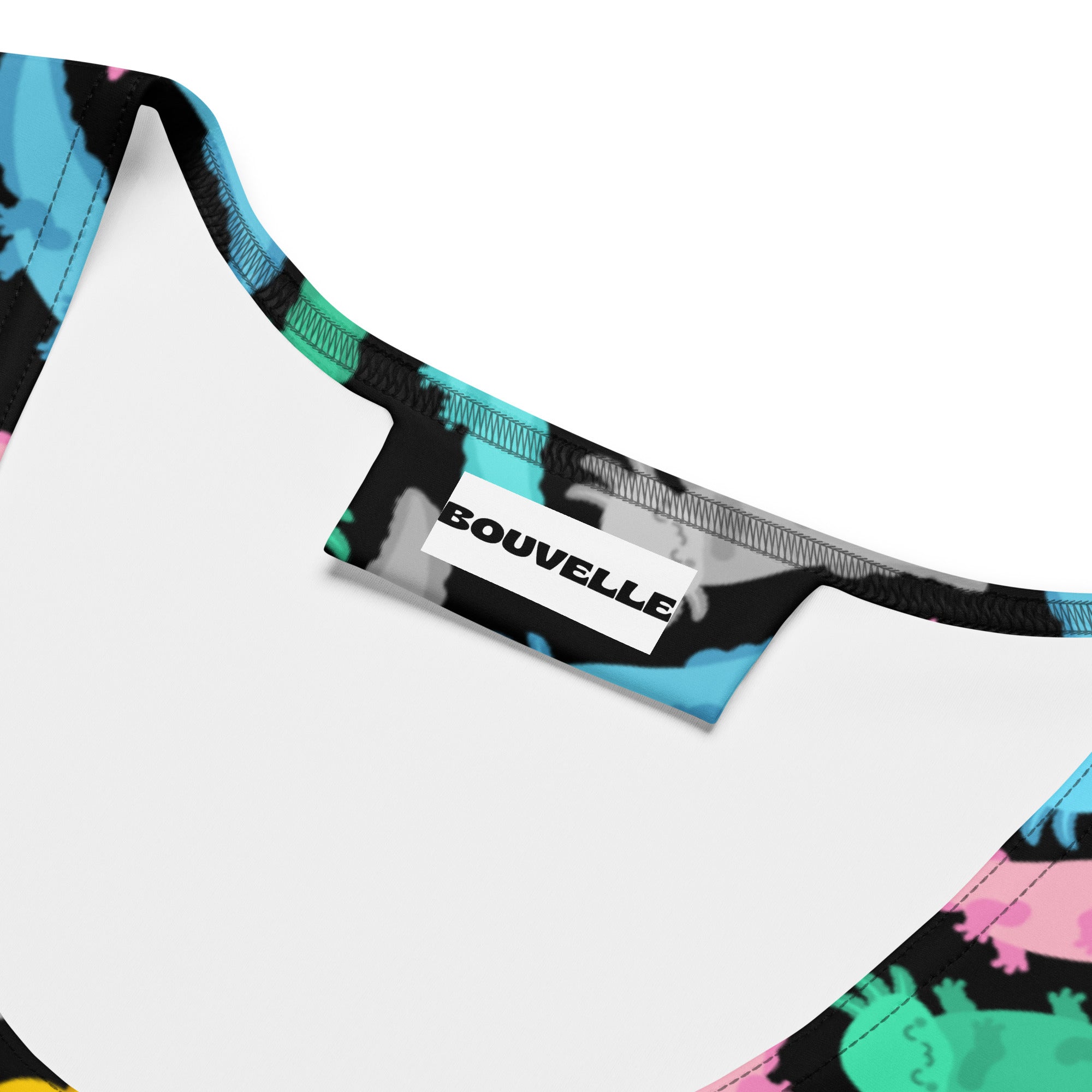 Women's Colorful Axolotl Buttery Soft Crop Top- Quick-Drying UPF 50+ Stretch Top