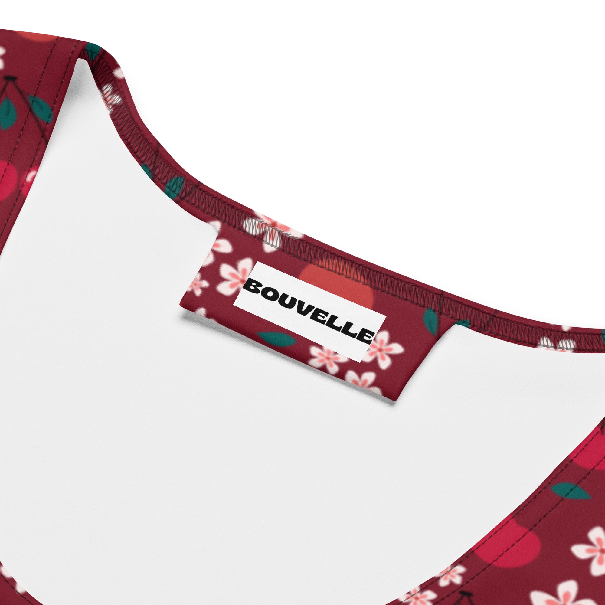 Women's Burgundy Cherry Buttery Soft Crop Top- Quick-Drying UPF 50+ Stretch Top