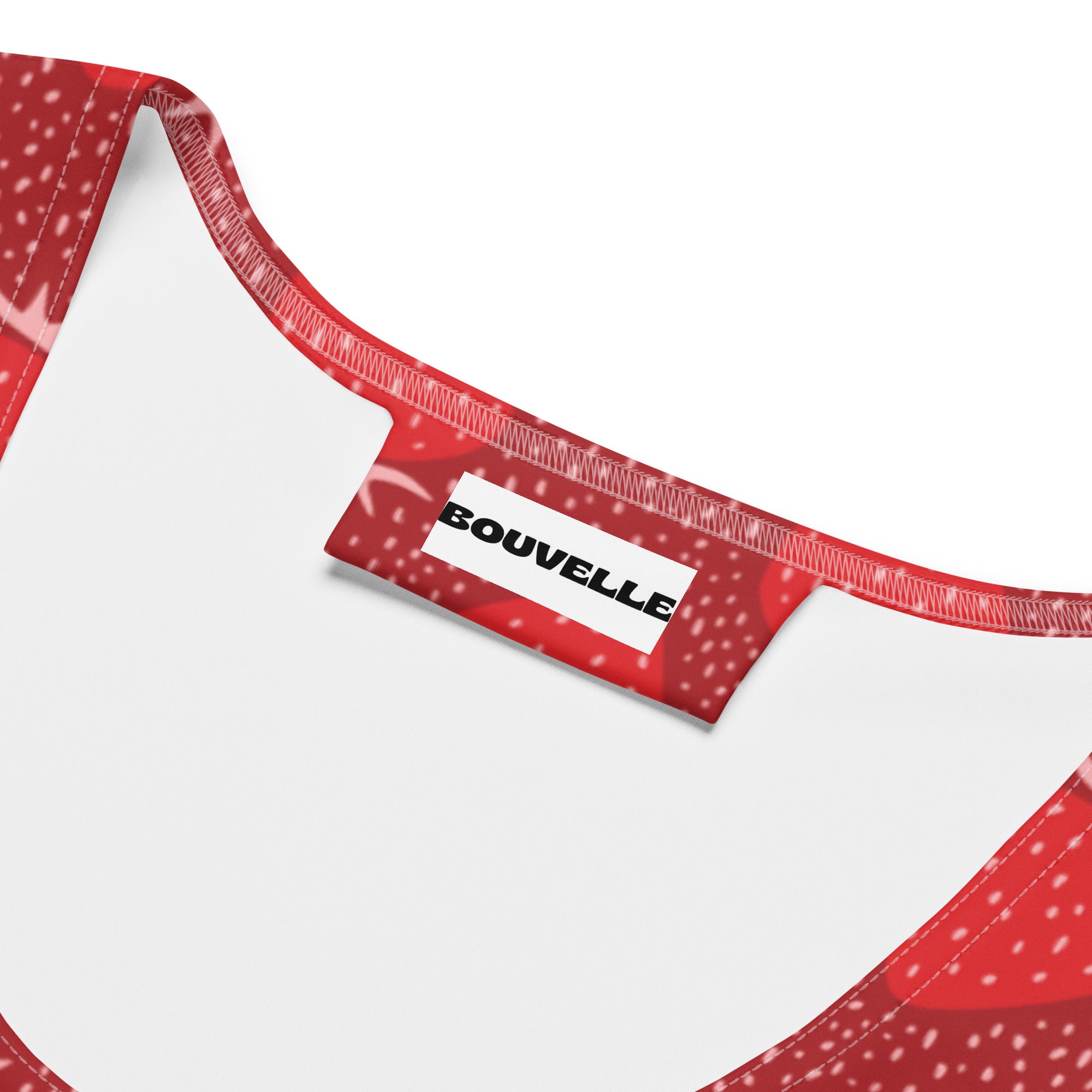 Women's Red Strawberry Buttery Soft Crop Top- Quick-Drying UPF 50+ Stretch Top