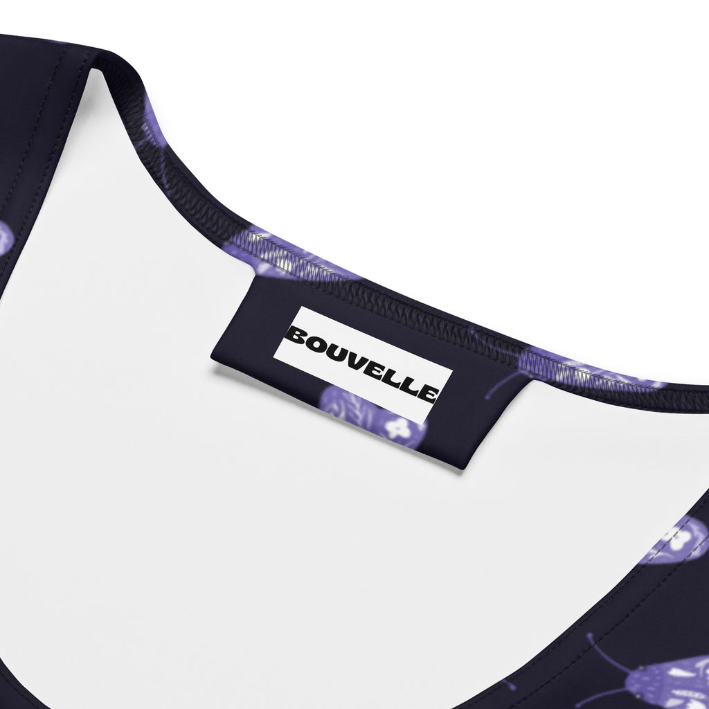 Women's Purple Moth Buttery Soft Crop Top- Quick-Drying UPF 50+ Stretch Top