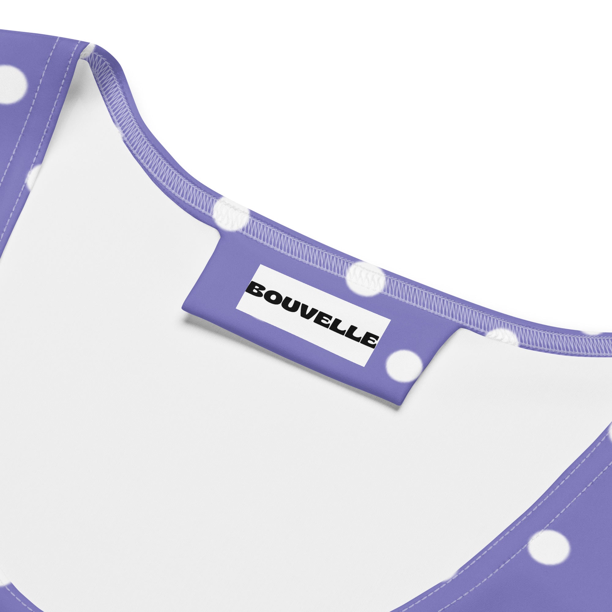 Women's Light Purple Polka Dot Buttery Soft Crop Top- Quick-Drying UPF 50+ Stretch Top