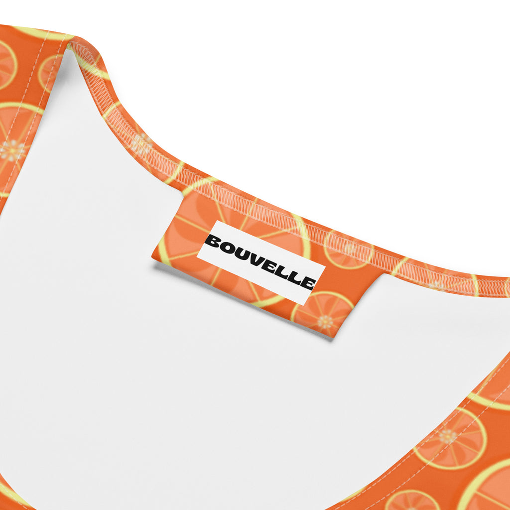 Women's Orange Citrus Buttery Soft Crop Top- Quick-Drying UPF 50+ Stretch Top