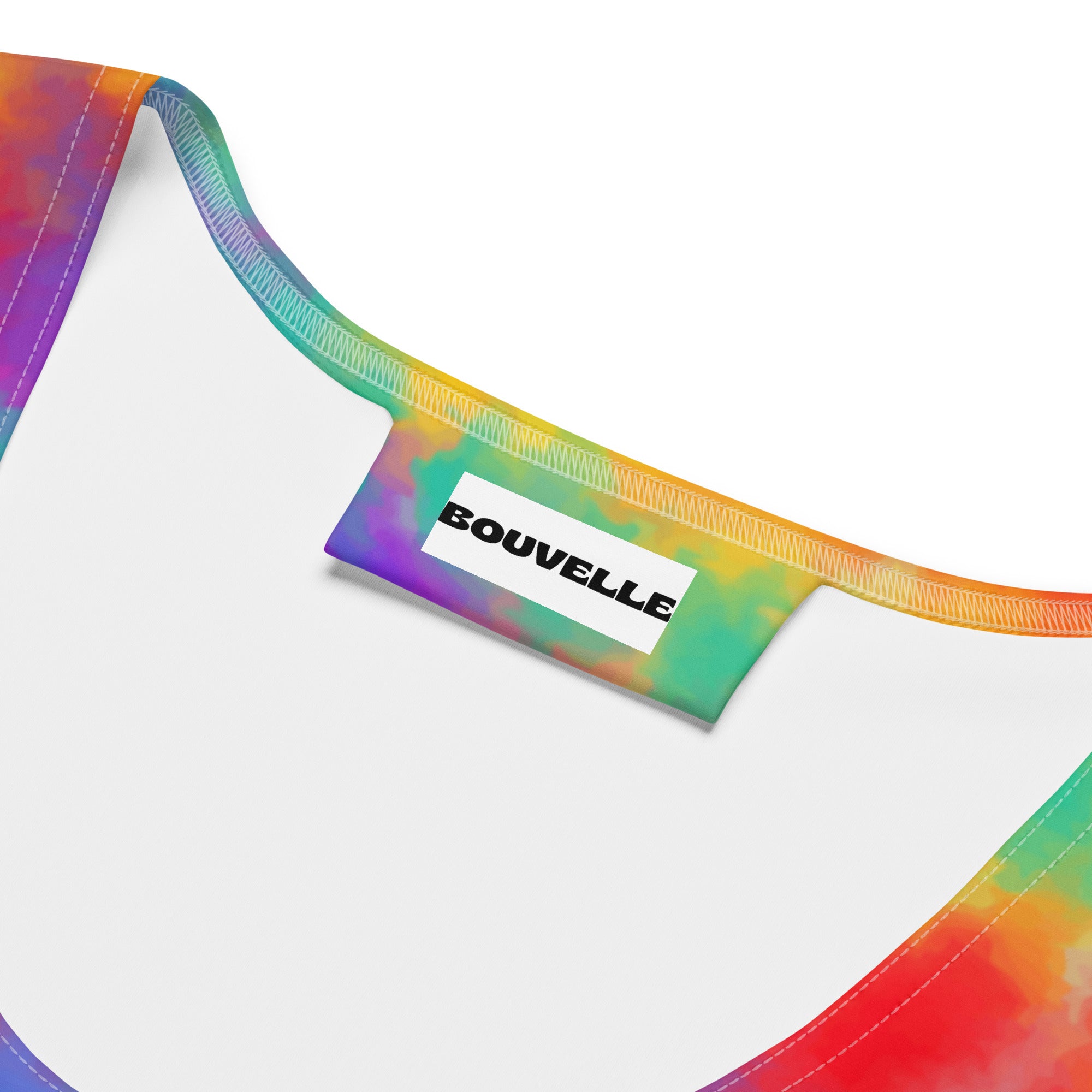 Women's Bright Watercolor Tie Dye Buttery Soft Crop Top- Quick-Drying UPF 50+ Stretch Top