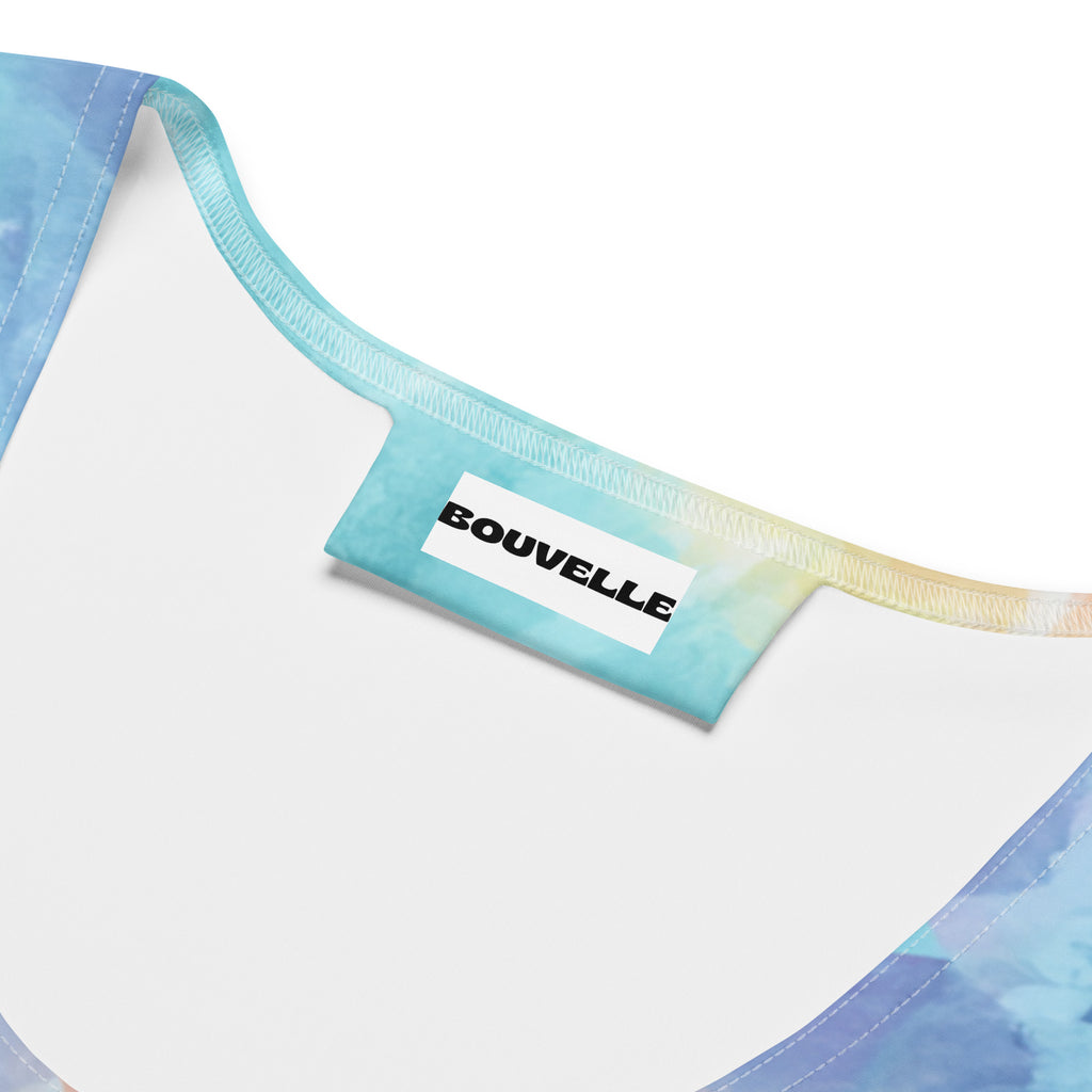Women's Pastel Watercolor Tie Dye Buttery Soft Crop Top- Quick-Drying UPF 50+ Stretch Top