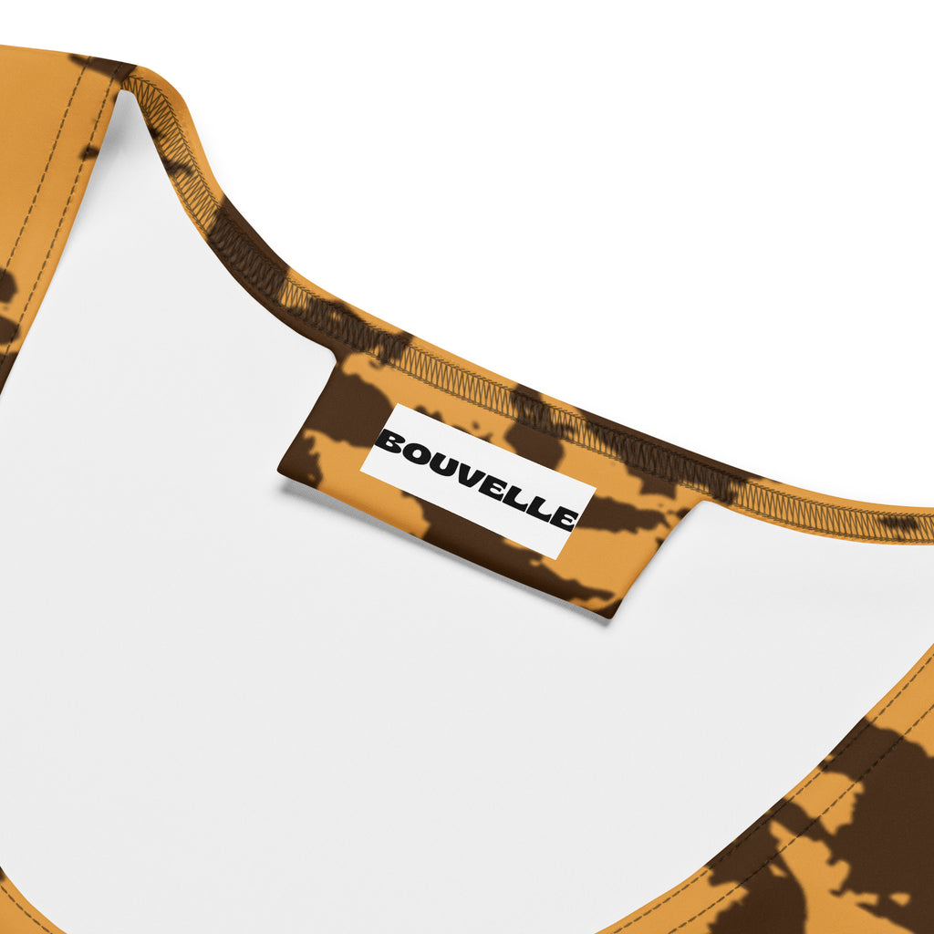 Women's Orange Tiger Print Buttery Soft Crop Top- Quick-Drying UPF 50+ Stretch Top