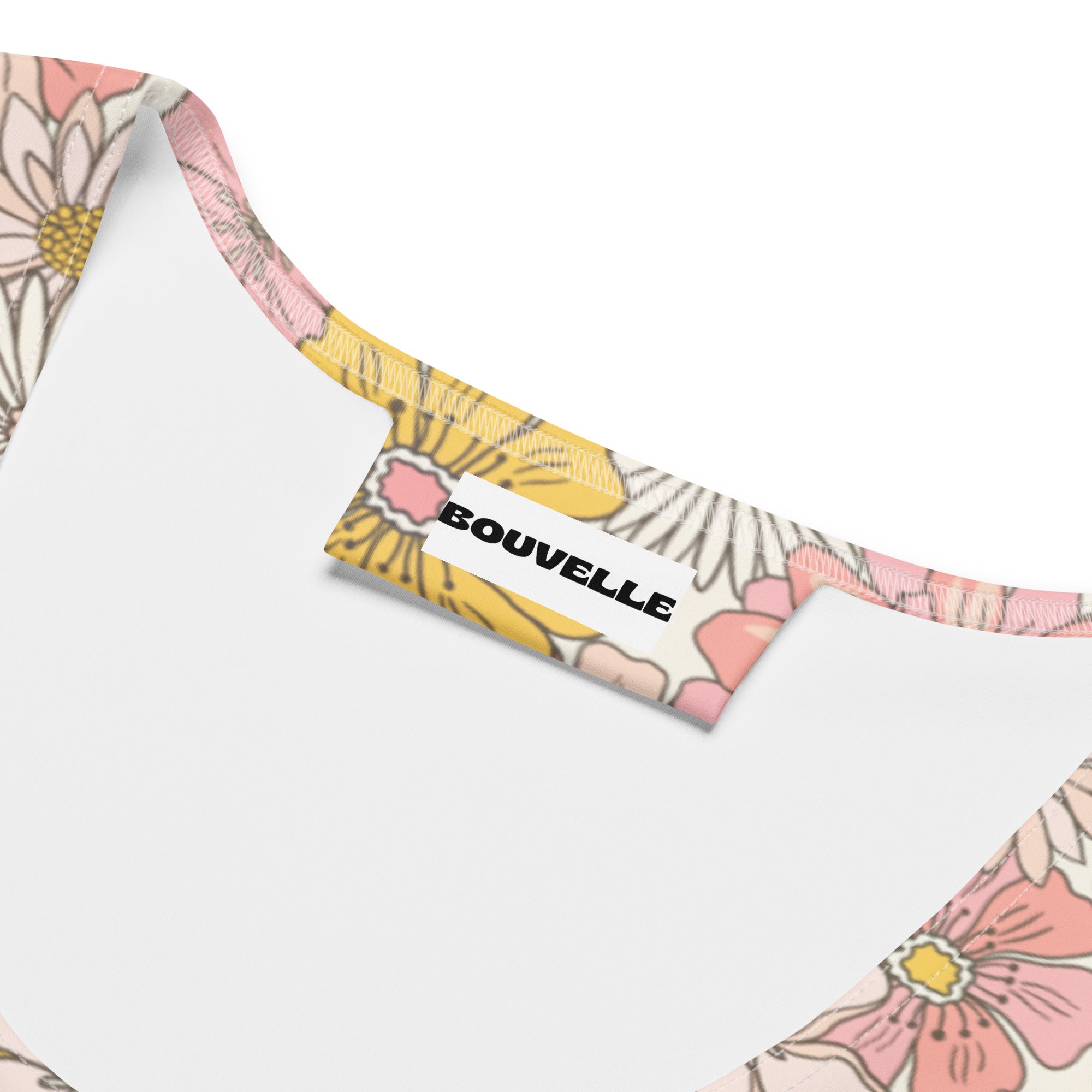Women's Tropical Flower Print Buttery Soft Crop Top- Quick-Drying UPF 50+ Stretch Top