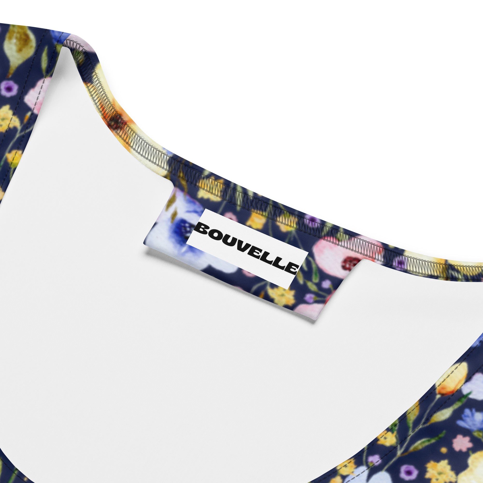Women's Dark Wildflower Buttery Soft Crop Top- Quick-Drying UPF 50+ Stretch Top