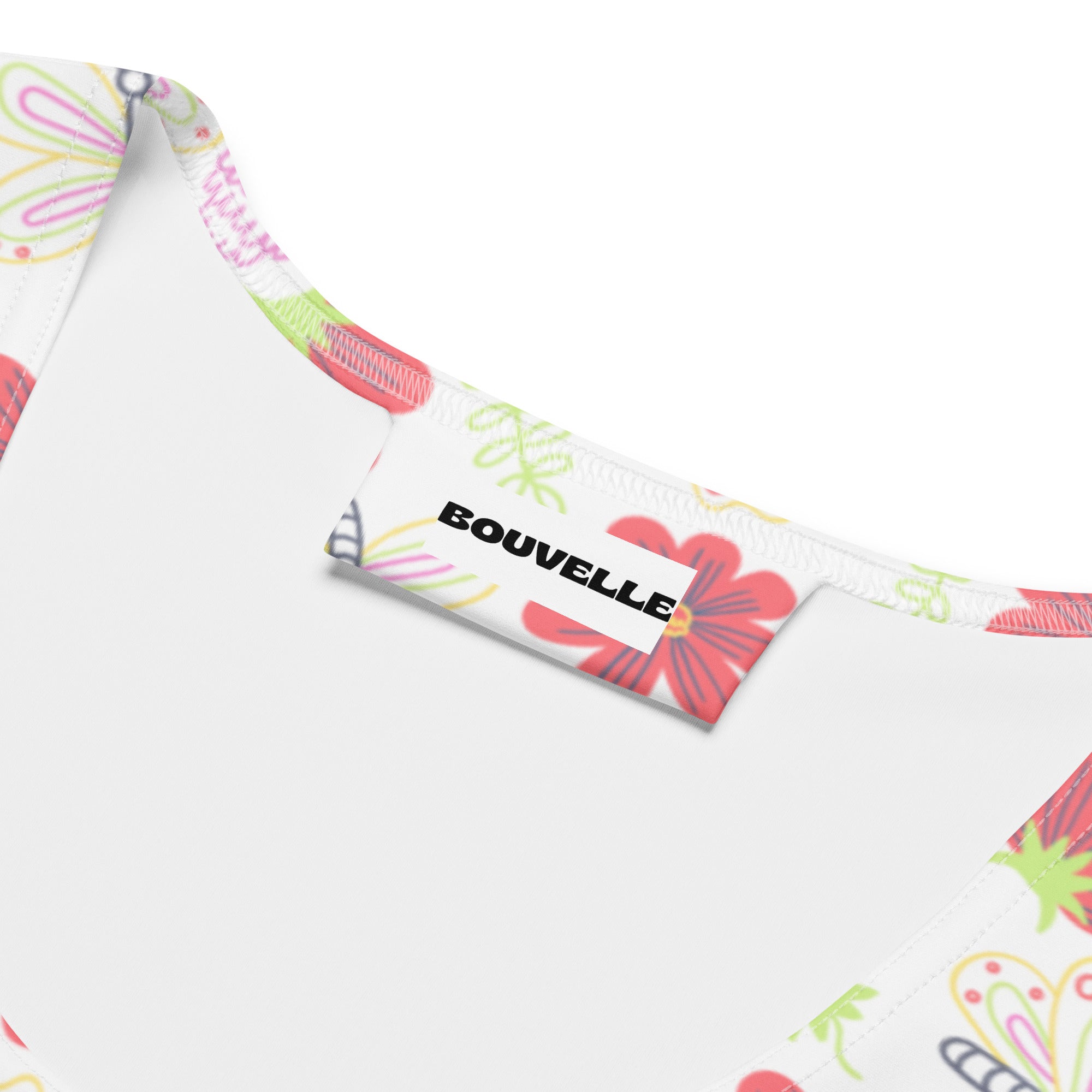 Women's Butterfly Flower Buttery Soft Crop Top- Quick-Drying UPF 50+ Stretch Top