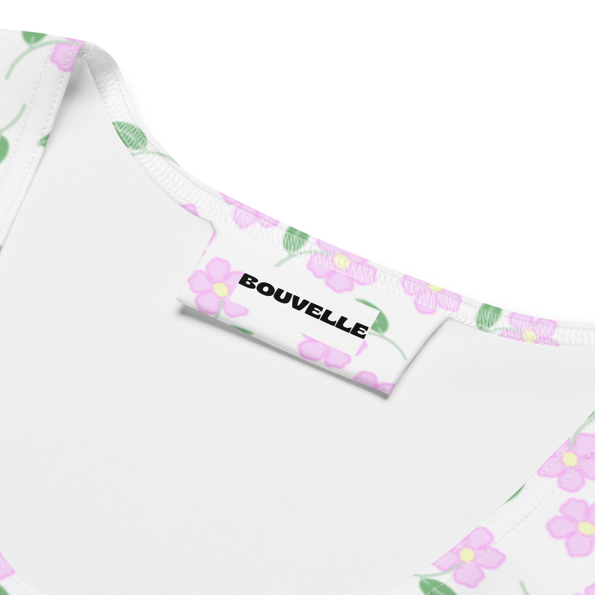 Women's Lavender Floral Buttery Soft Crop Top- Quick-Drying UPF 50+ Stretch Top