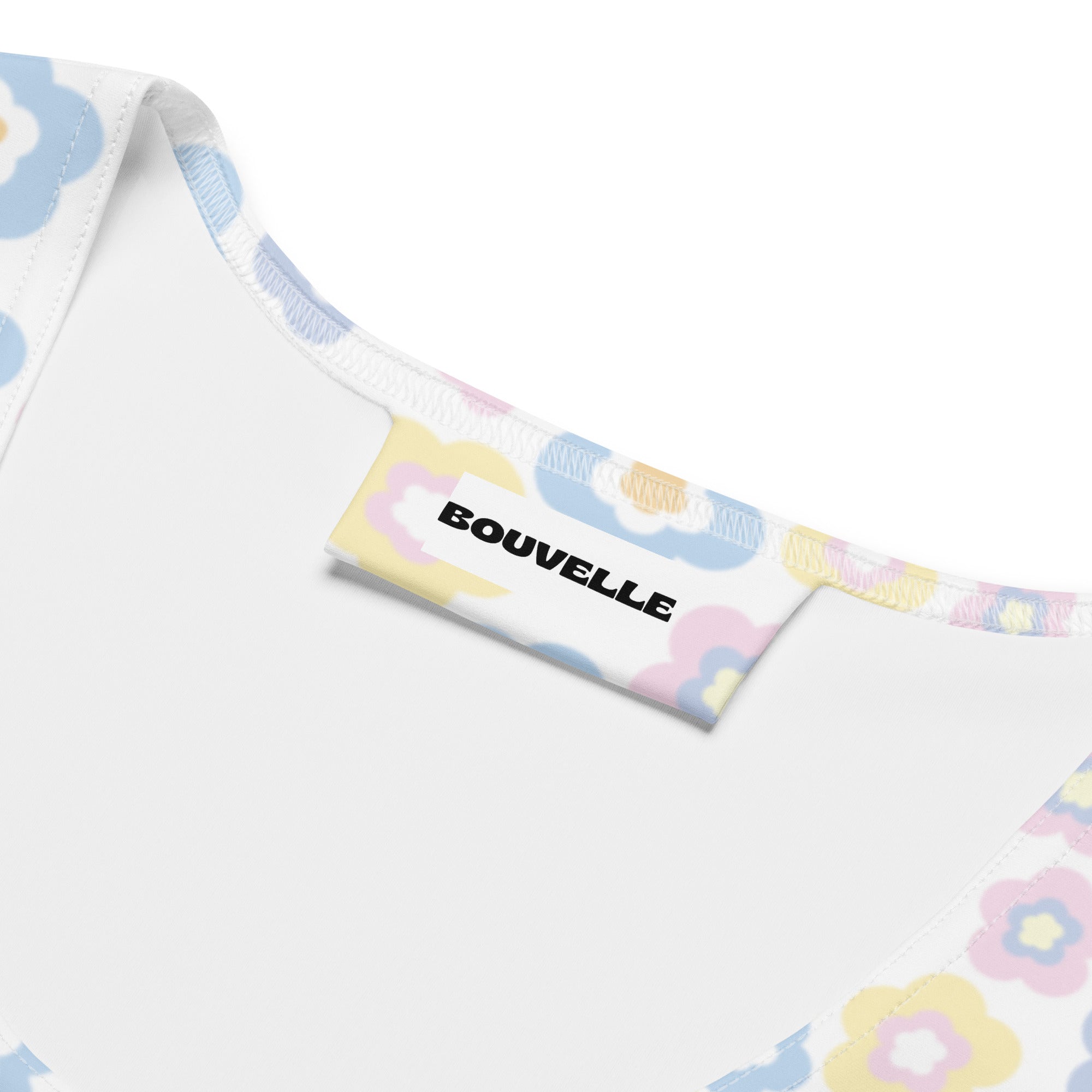 Women's Pastel Retro Floral Buttery Soft Crop Top- Quick-Drying UPF 50+ Stretch Top