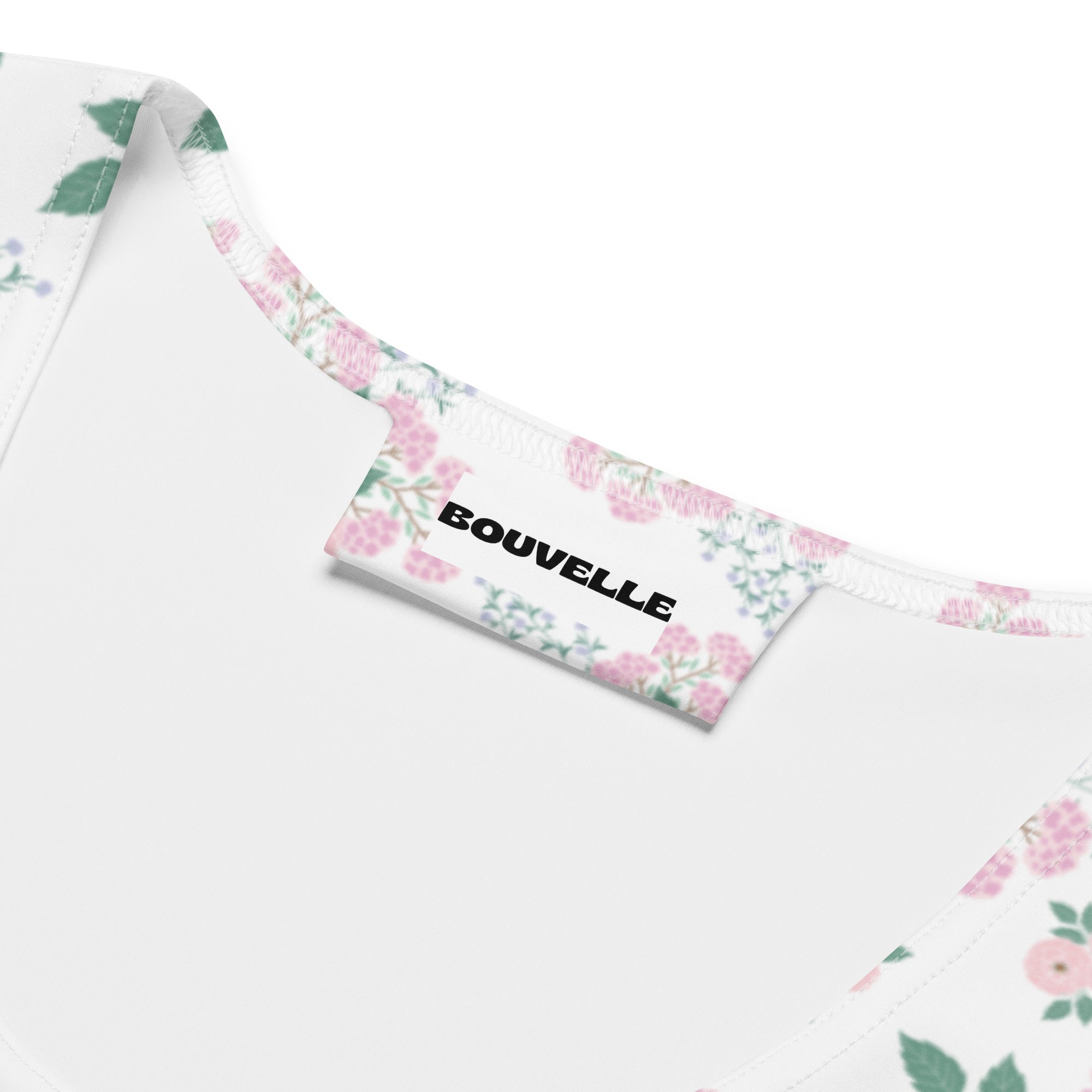 Women's Pink Bouquet Floral Buttery Soft Crop Top- Quick-Drying UPF 50+ Stretch Top