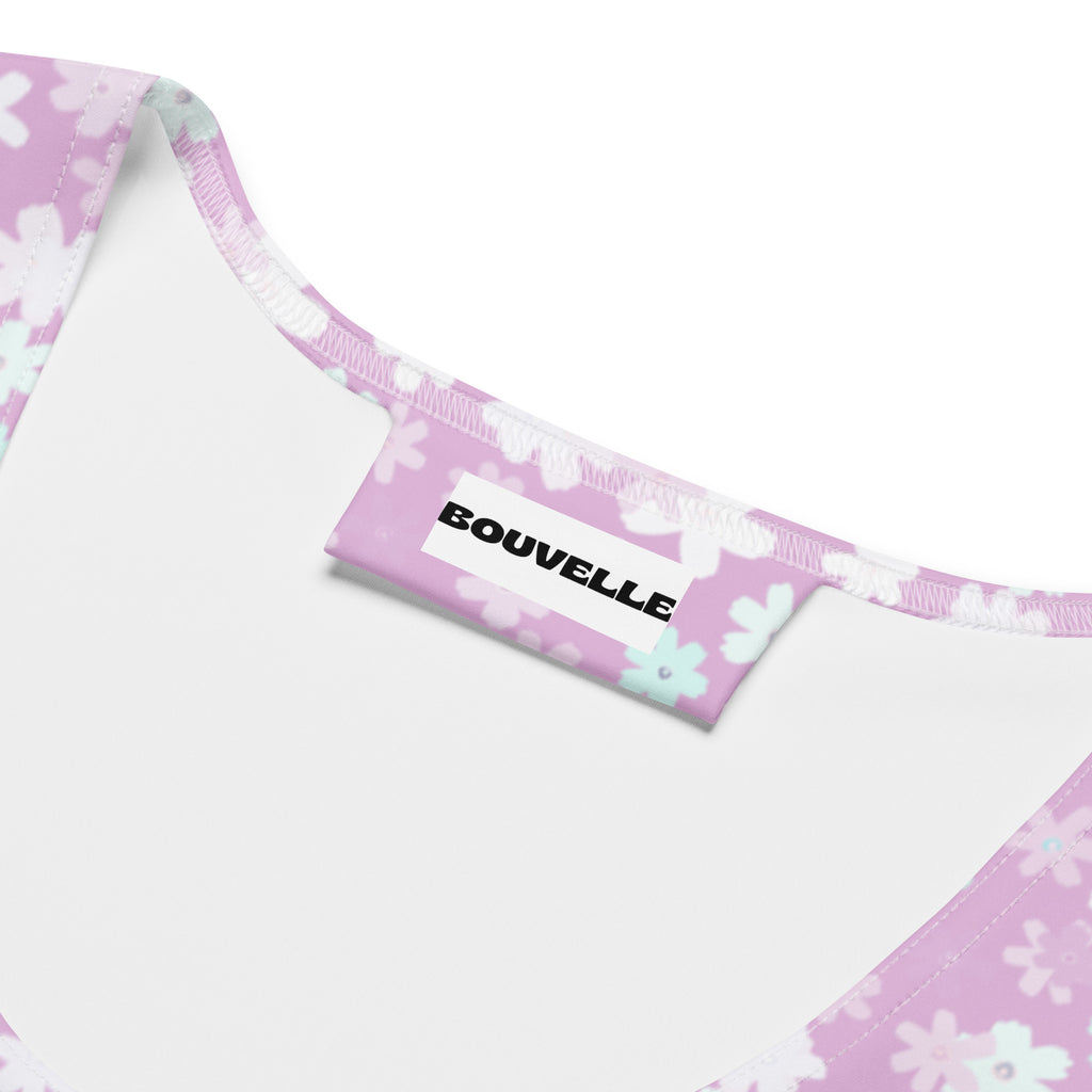 Women's Lavender Daisy Buttery Soft Crop Top- Quick-Drying UPF 50+ Stretch Top