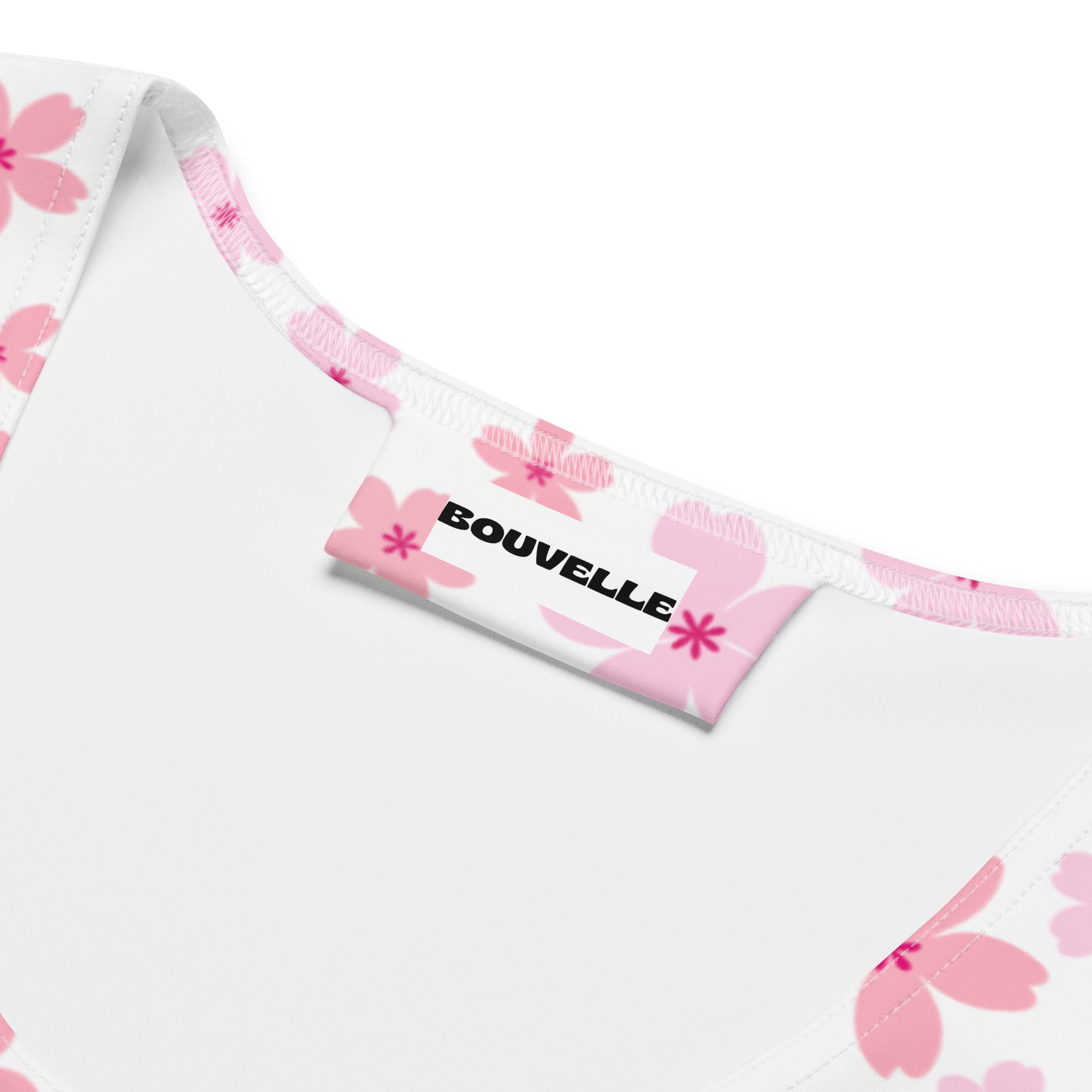 Women's Pink Blossom Buttery Soft Crop Top- Quick-Drying UPF 50+ Stretch Top
