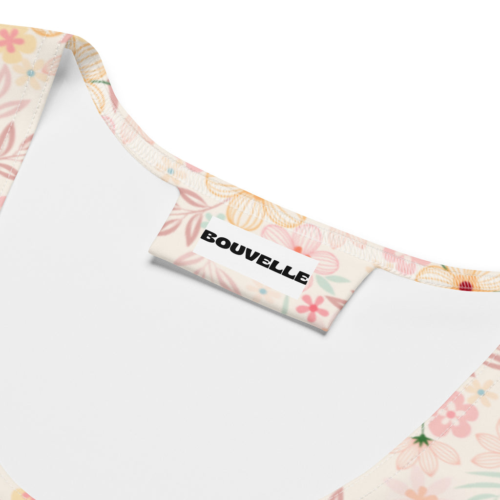 Women's Vintage Garden Floral Buttery Soft Crop Top- Quick-Drying UPF 50+ Stretch Top