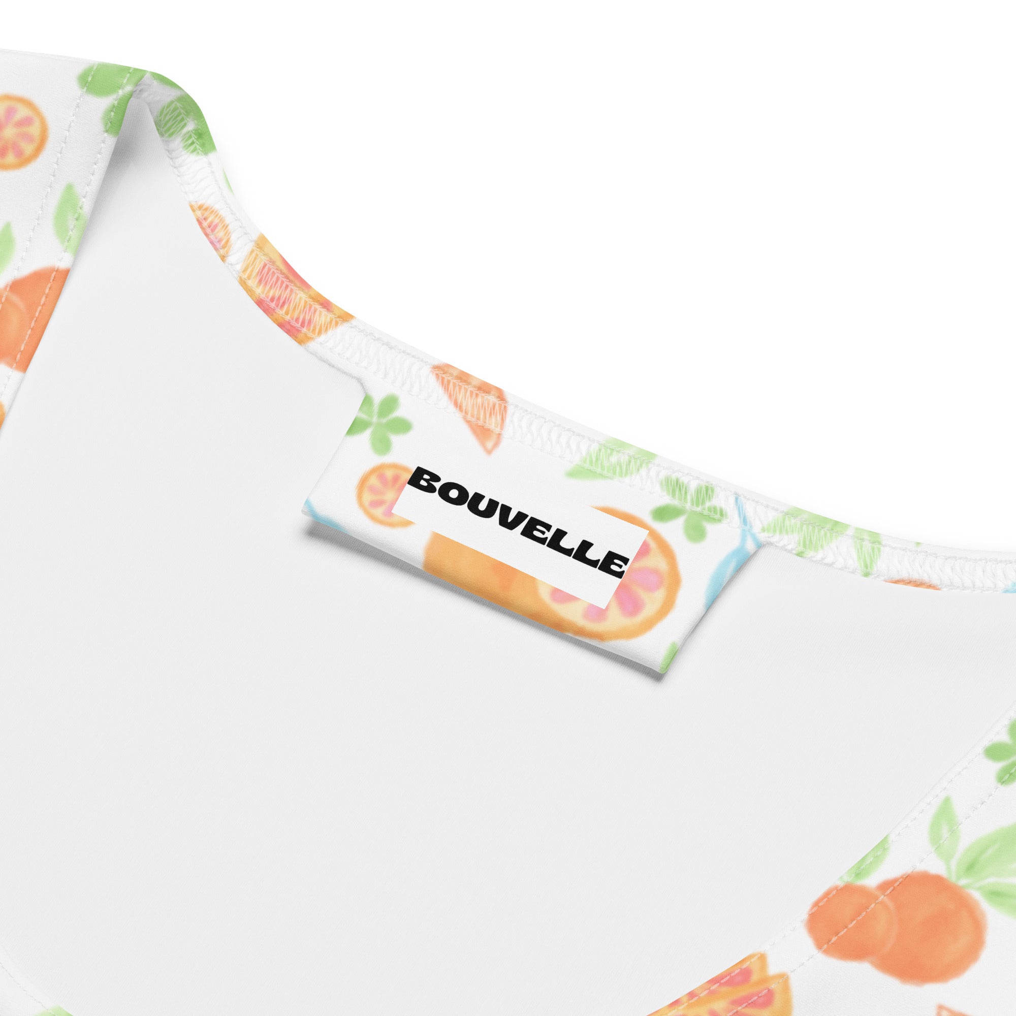 Women's Watercolor Citrus Orange Buttery Soft Crop Top- Quick-Drying UPF 50+ Stretch Top