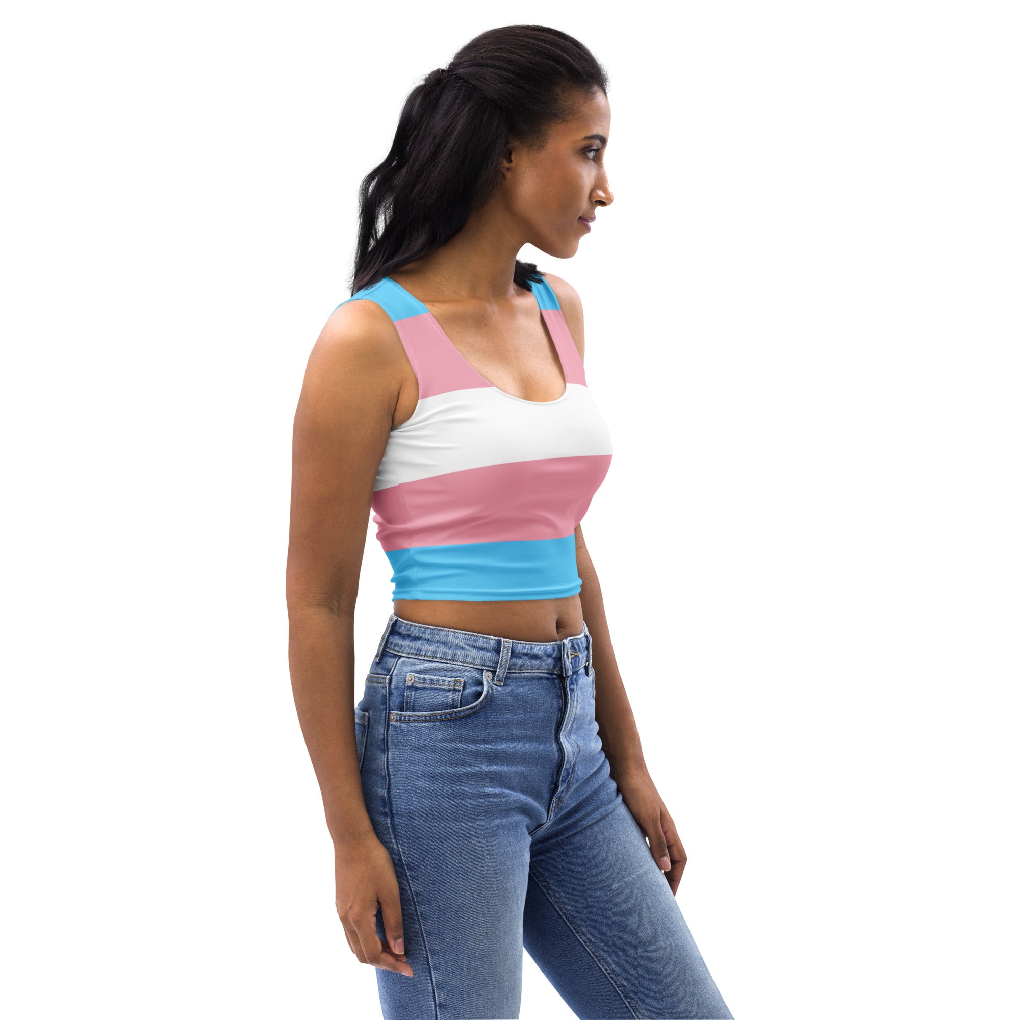 Women's Trans Flag Buttery Soft Crop Top