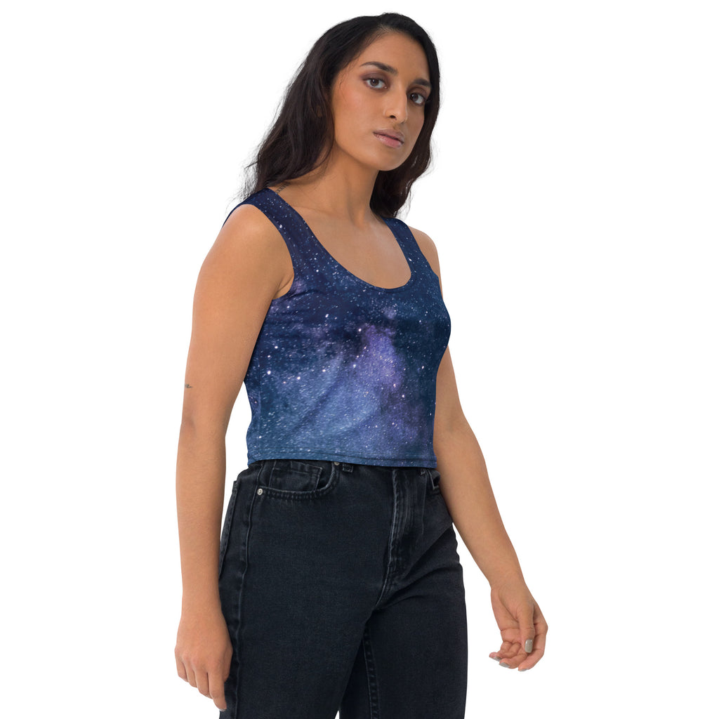 Women's Realistic Galaxy Buttery Soft Crop Top- Quick-Drying UPF 50+ Stretch Top