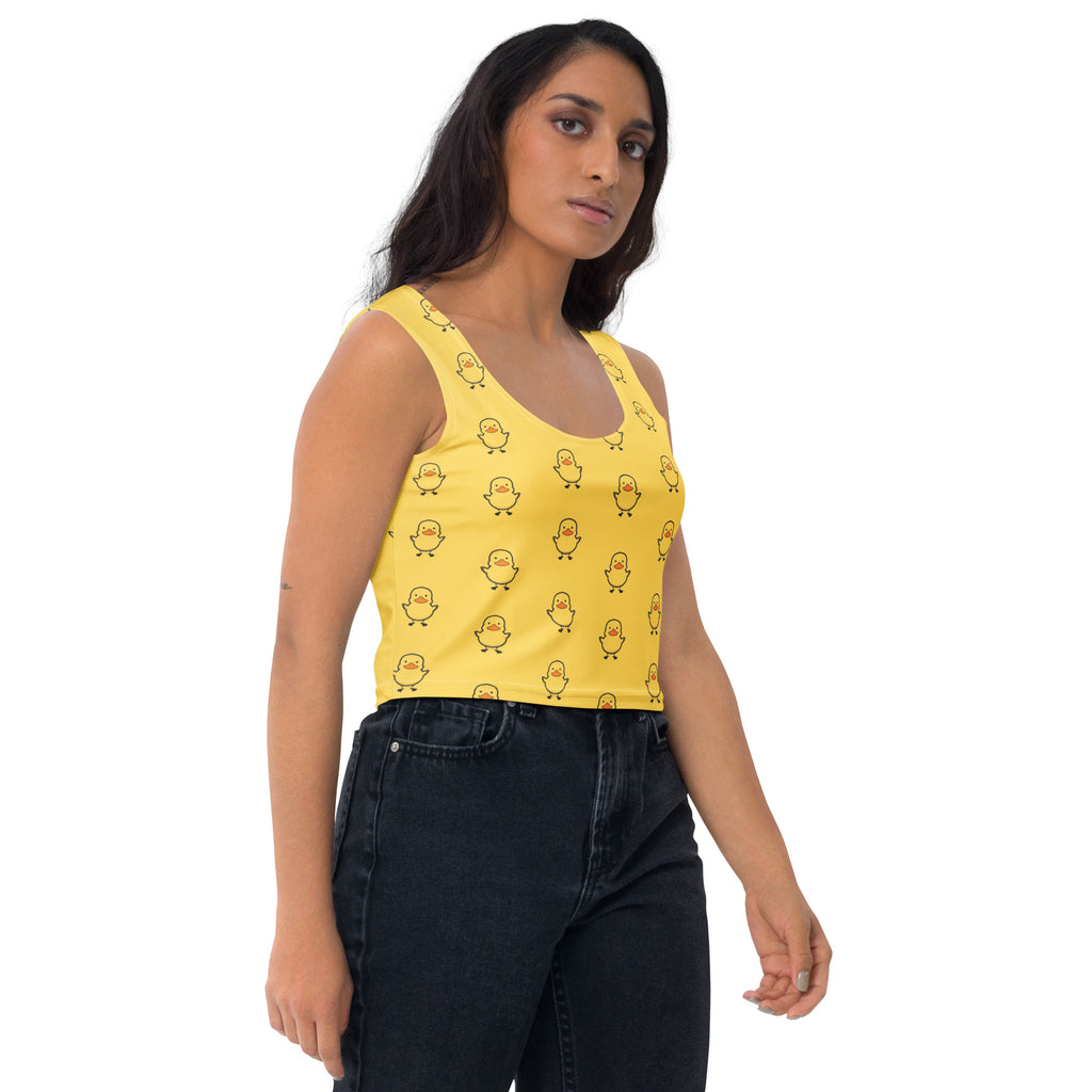 Women's Yellow Rubber Duck Buttery Soft Crop Top- Quick-Drying UPF 50+ Stretch Top