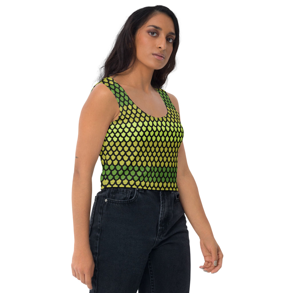Women's Snake Scales Buttery Soft Crop Top- Quick-Drying UPF 50+ Stretch Top