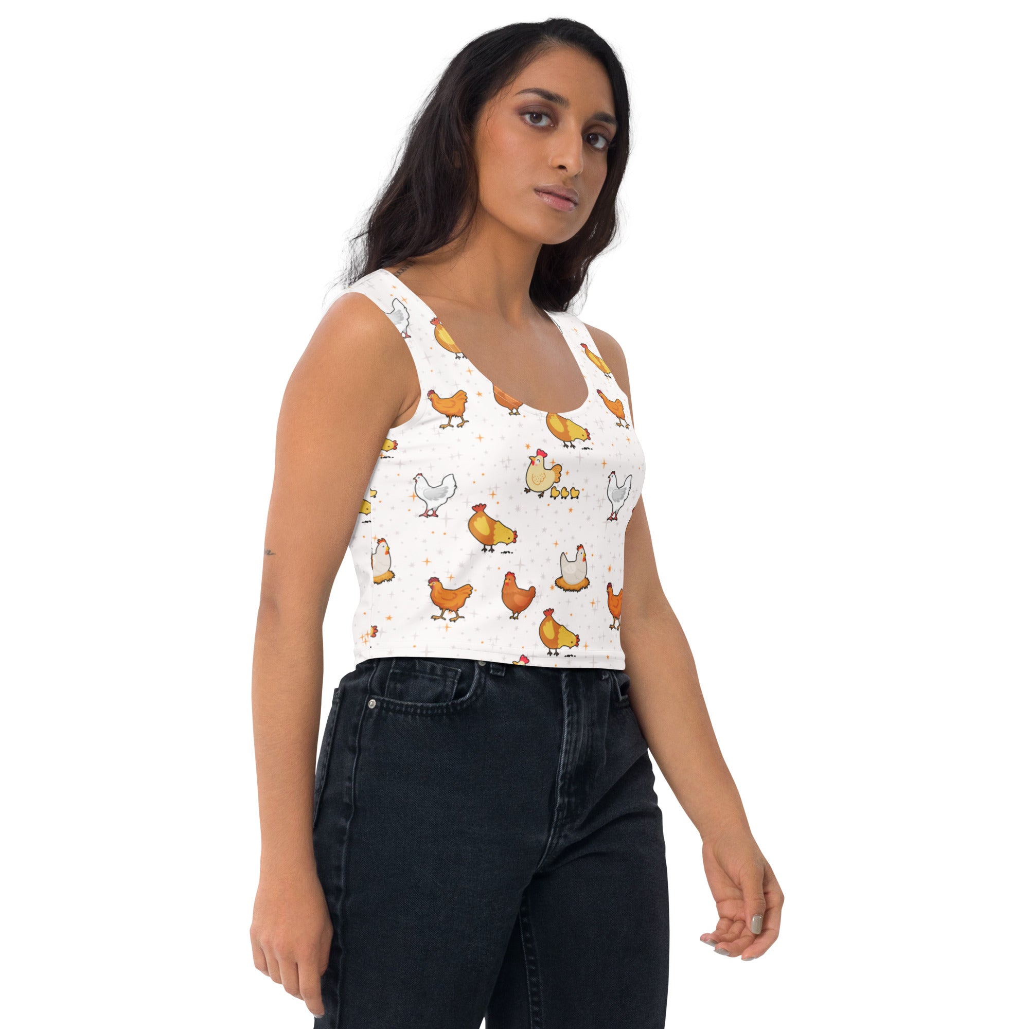 Women's Chicken Buttery Soft Crop Top- Quick-Drying UPF 50+ Stretch Top