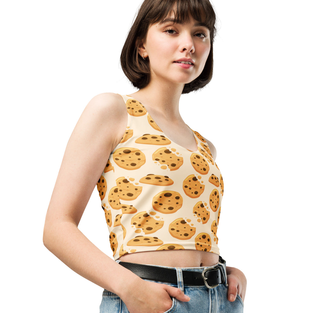 Women's Chocolate Chip Cookies Buttery Soft Crop Top- Quick-Drying UPF 50+ Stretch Top
