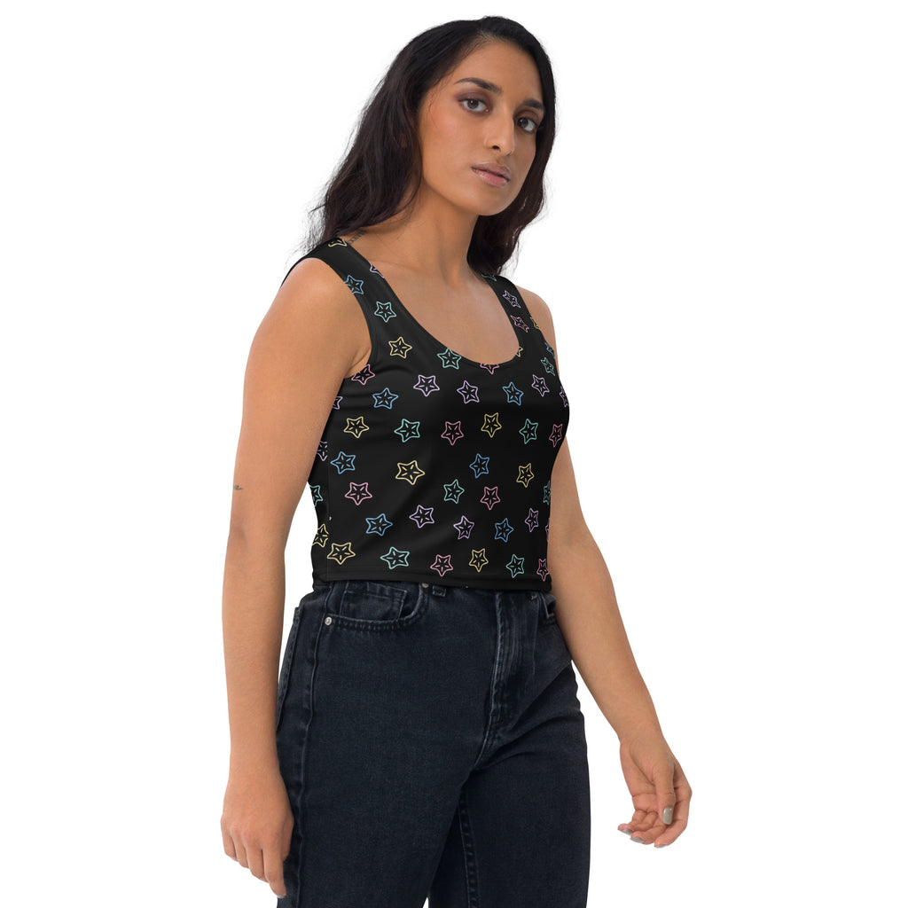 Women's Colorful Starfish Buttery Soft Crop Top- Quick-Drying UPF 50+ Stretch Top
