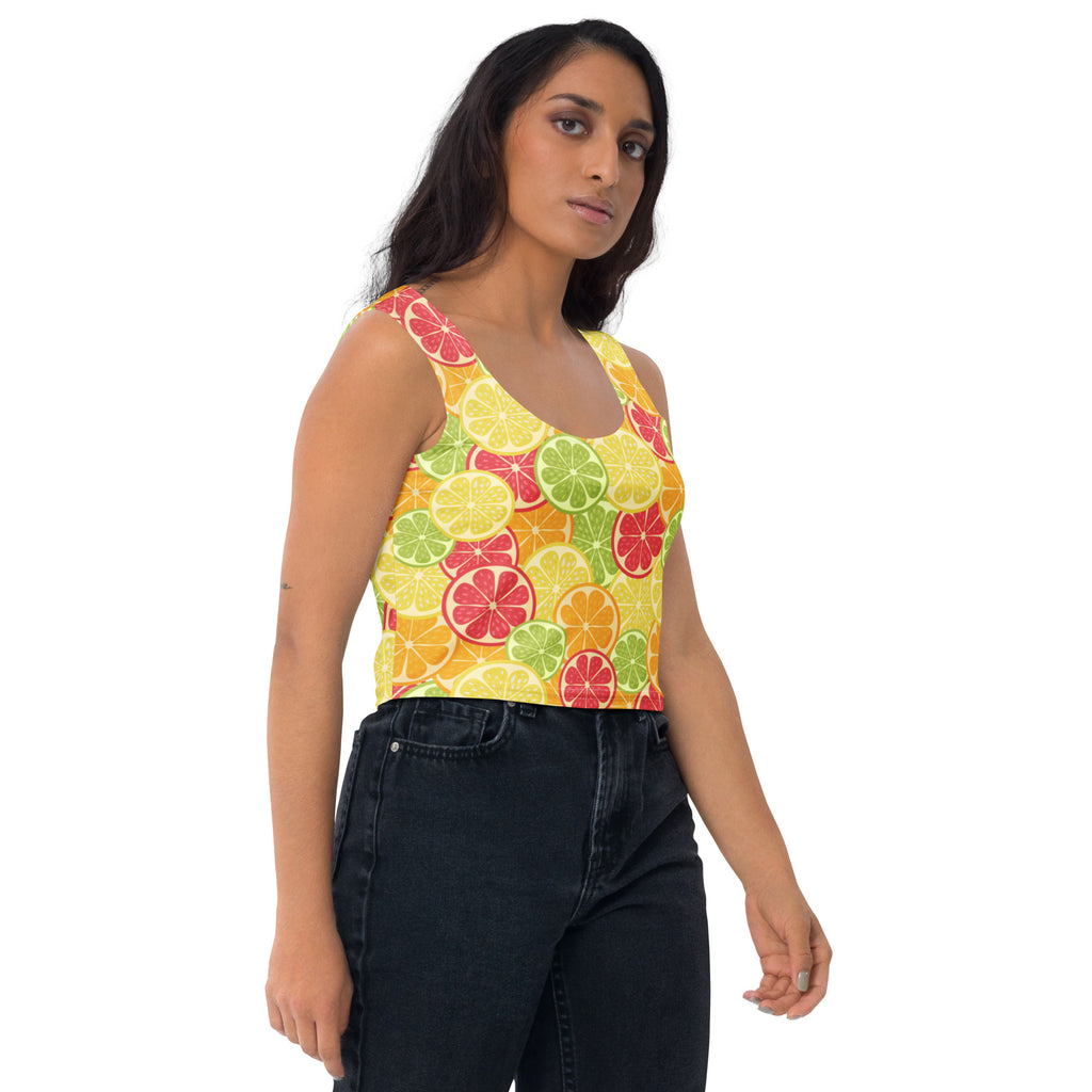 Women's Citrus Fruit Buttery Soft Crop Top- Quick-Drying UPF 50+ Stretch Top