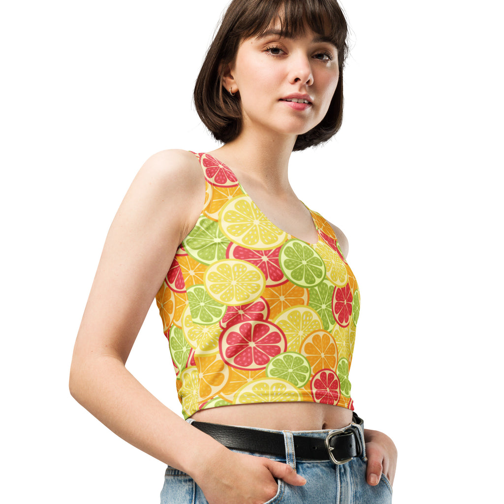 Women's Citrus Fruit Buttery Soft Crop Top- Quick-Drying UPF 50+ Stretch Top