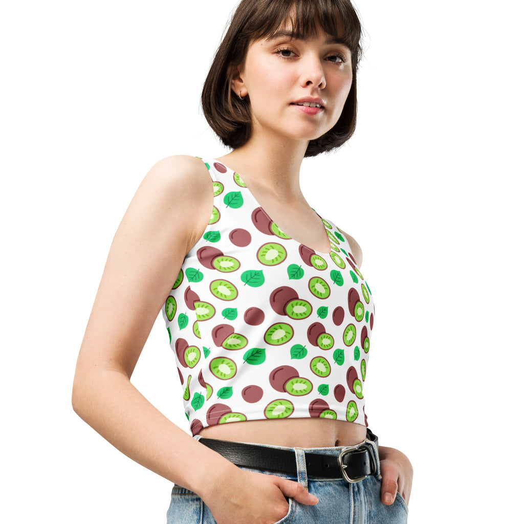 Women's Kiwi Fruit Buttery Soft Crop Top- Quick-Drying UPF 50+ Stretch Top